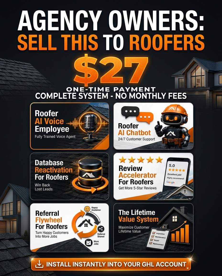Roofer AI Employee & Full Automation Pack - $27 Today (Brand New)