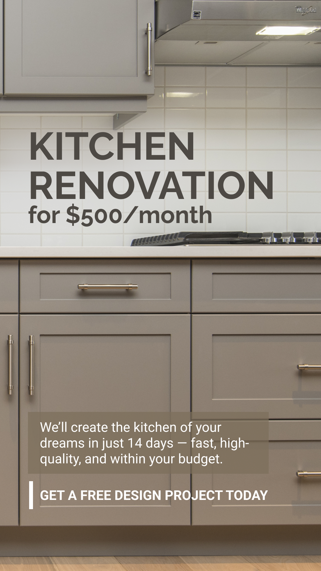 Kitchen renovation for $500/month 