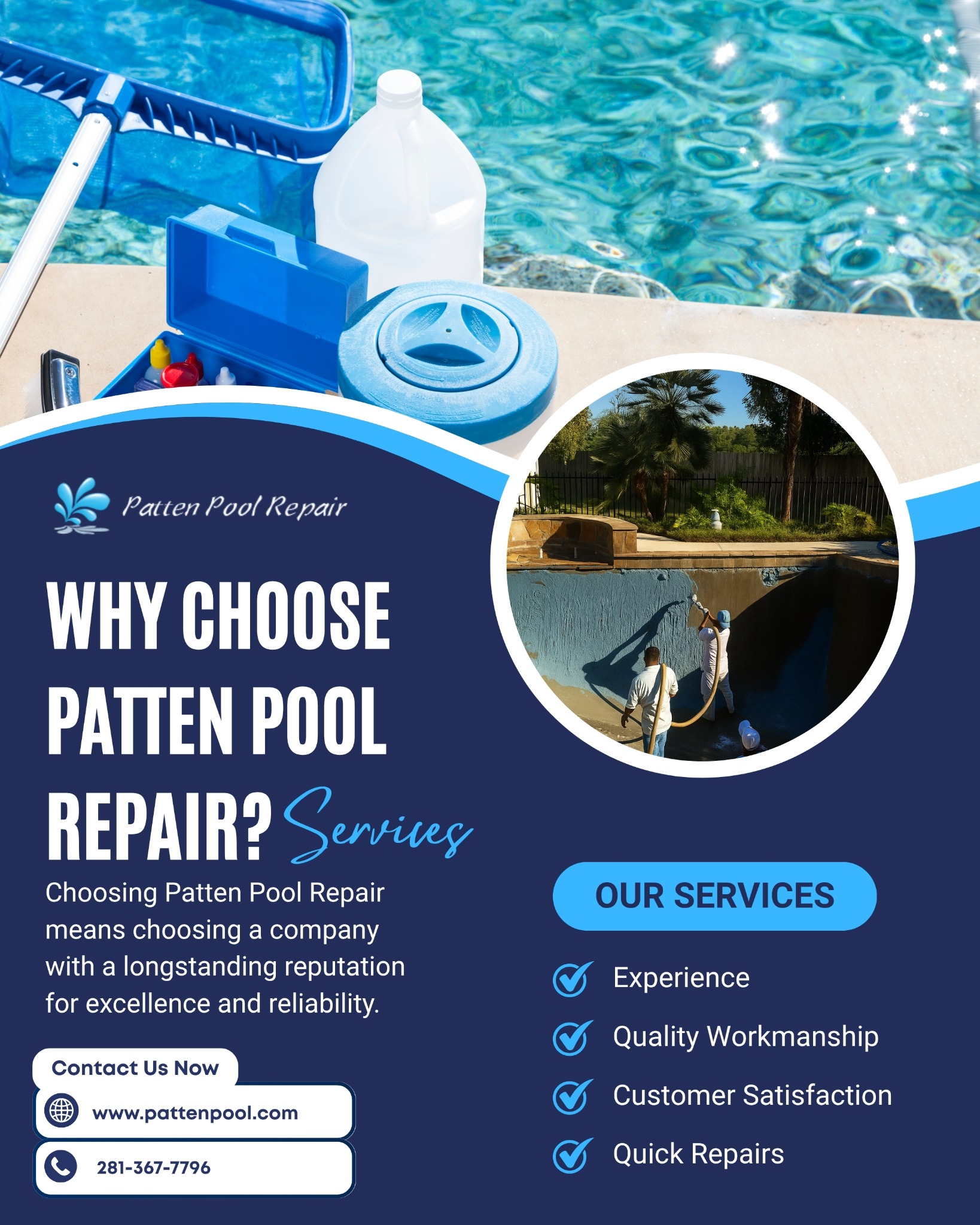 Patten Pool Repair Pool Service ad creative
