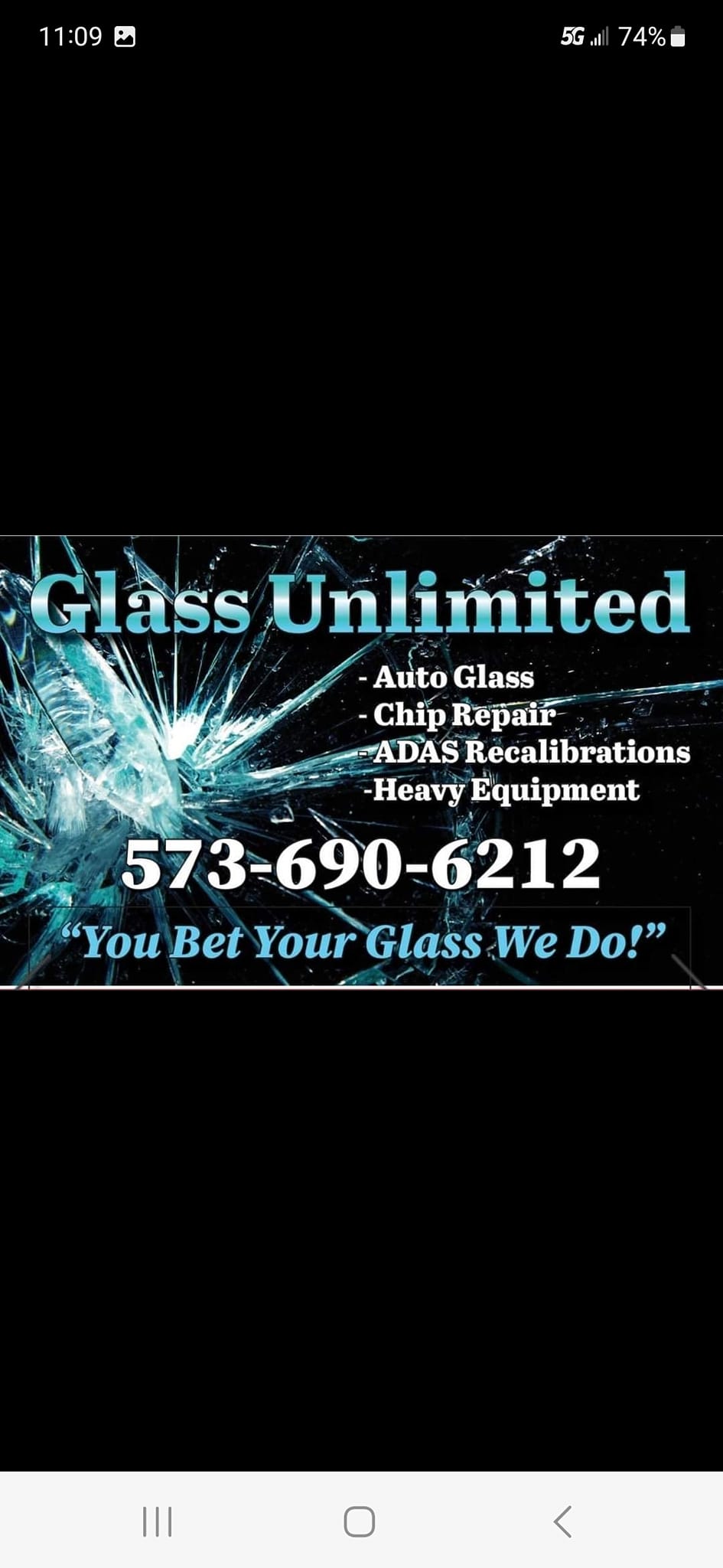 Glass Unlimited LLC / Owner Scotty Rains Auto Body Shop ad creative