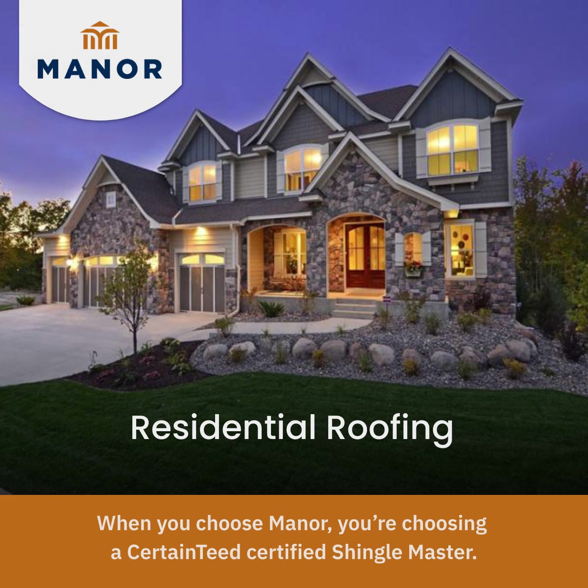 Manor Roofing & Restoration Services Roofing ad creative