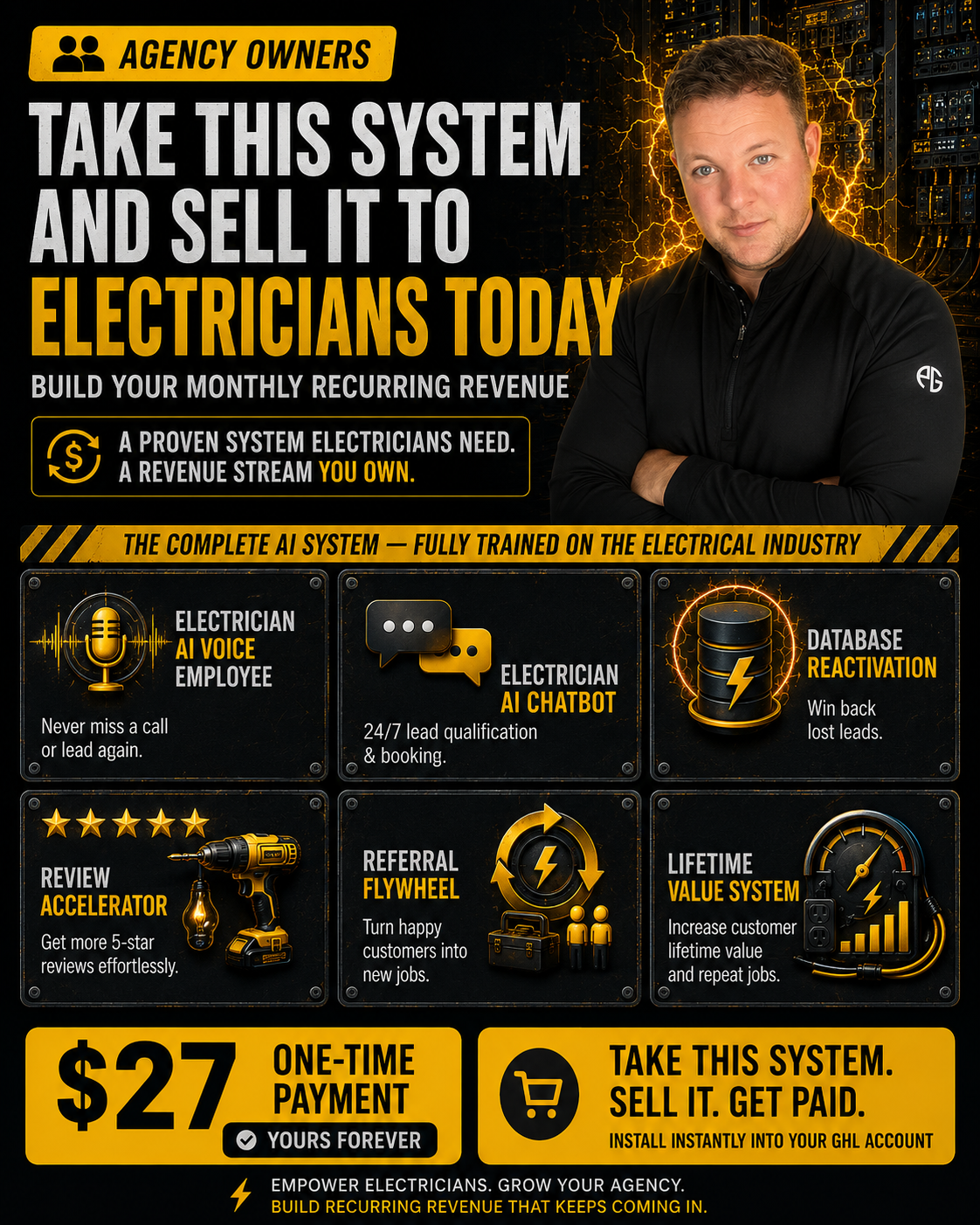 You give me $27 - I give you the full Electrician Automation Pack To Sell Inc. AI Employee