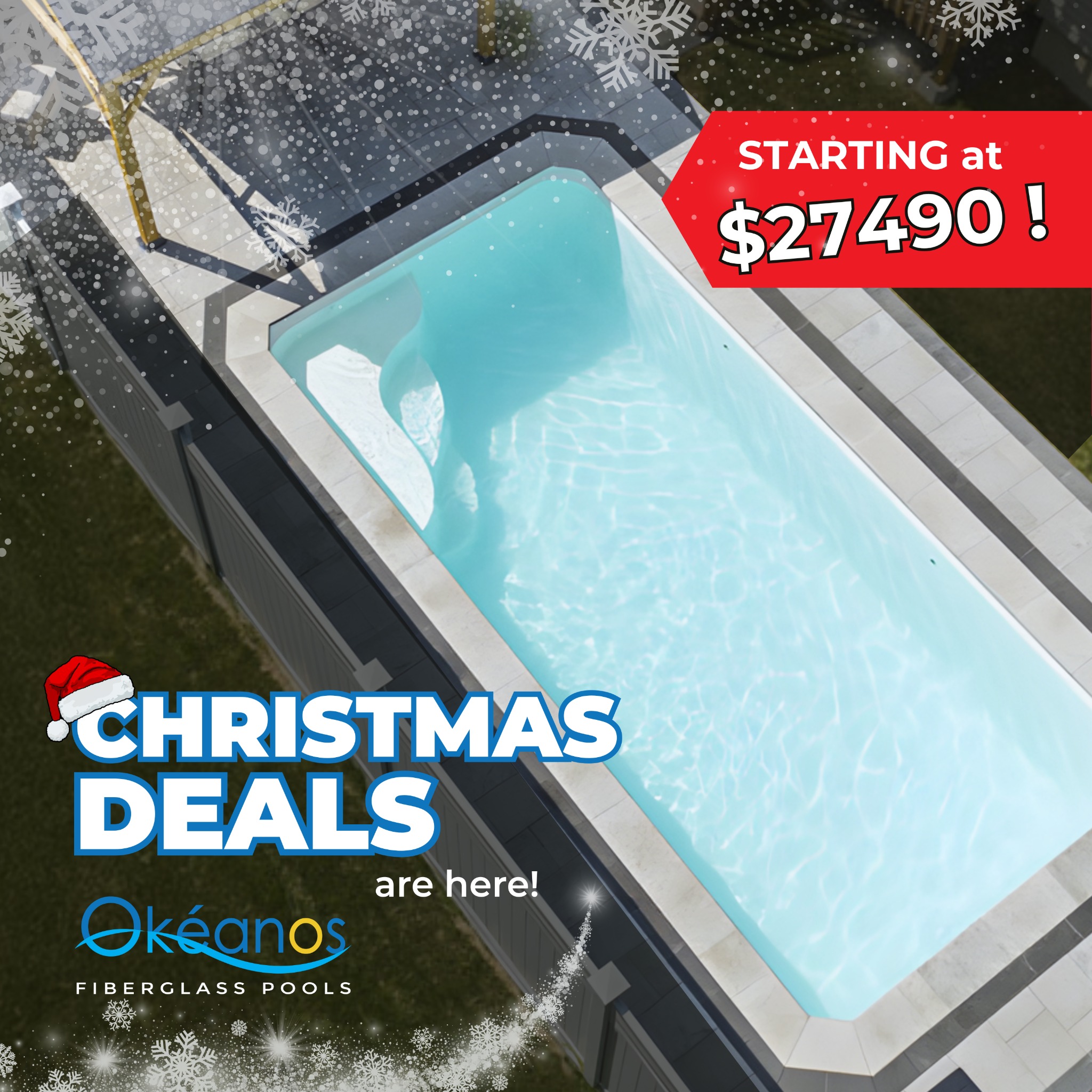 Okeanos Fiberglass Pools Pool Service ad creative