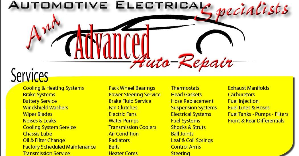 Advanced Auto Repair / Automotive Electrical Specialists Auto Repair ad creative