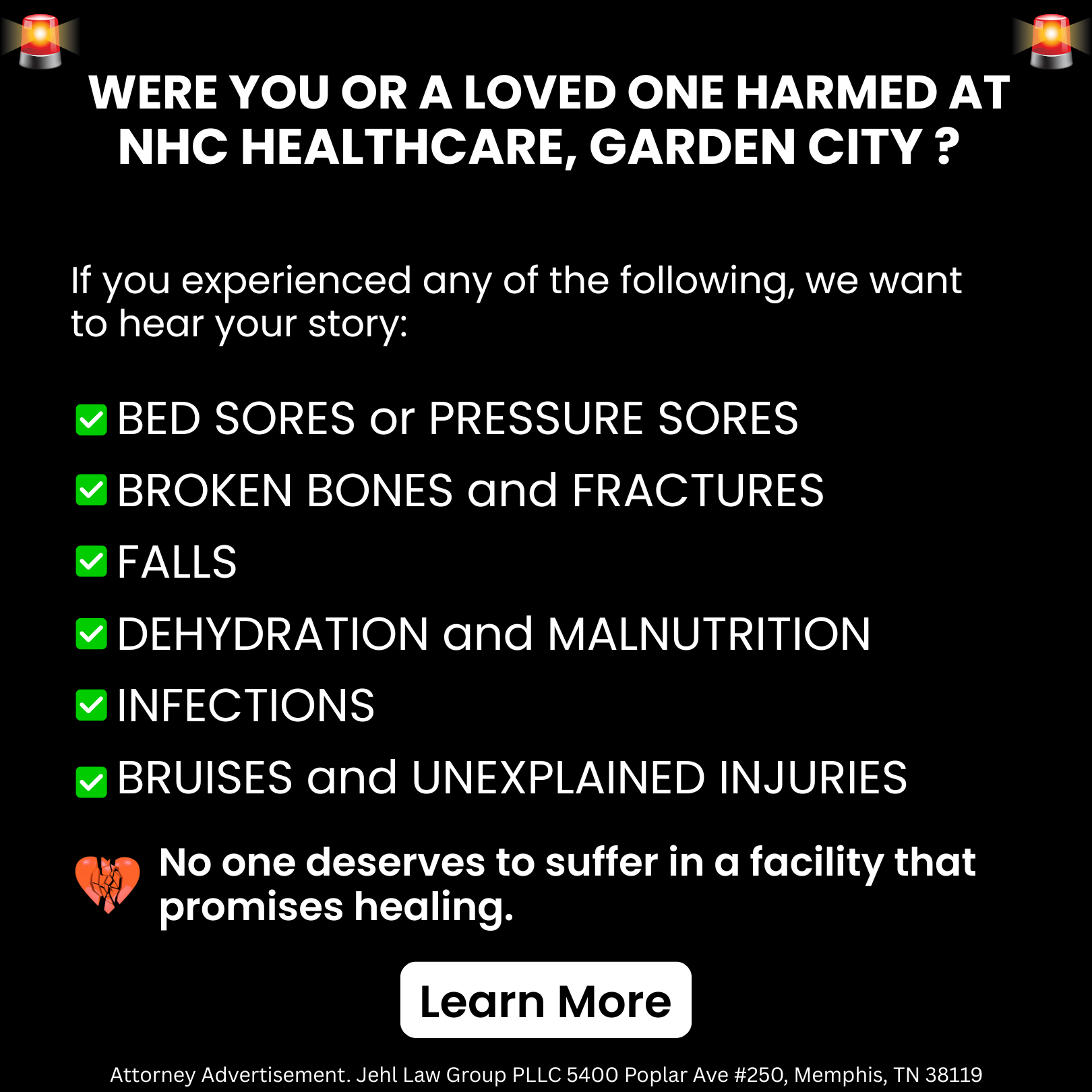 Jehl Law Group PLLC Personal Injury ad creative