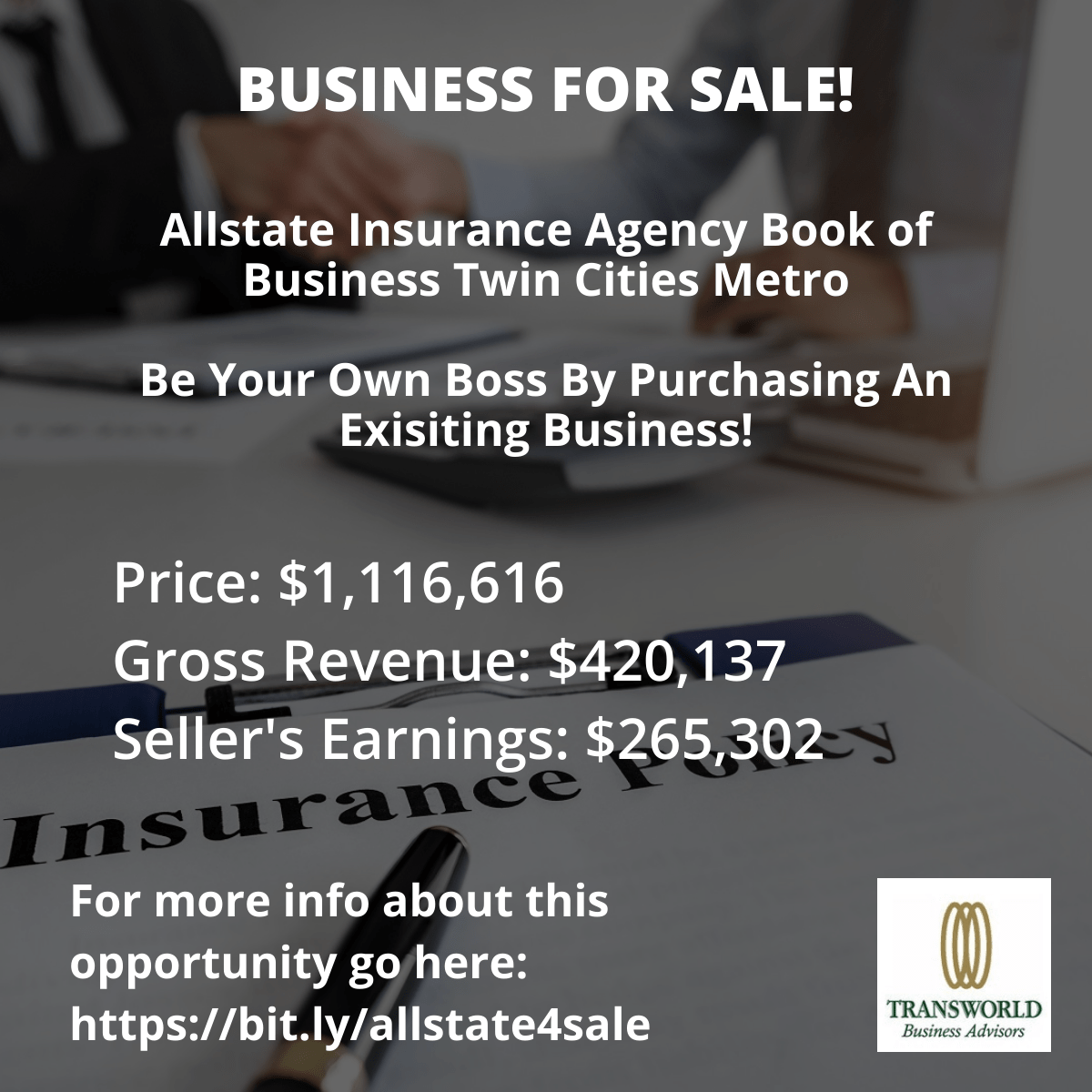 Allstate Agency Business For Sale!