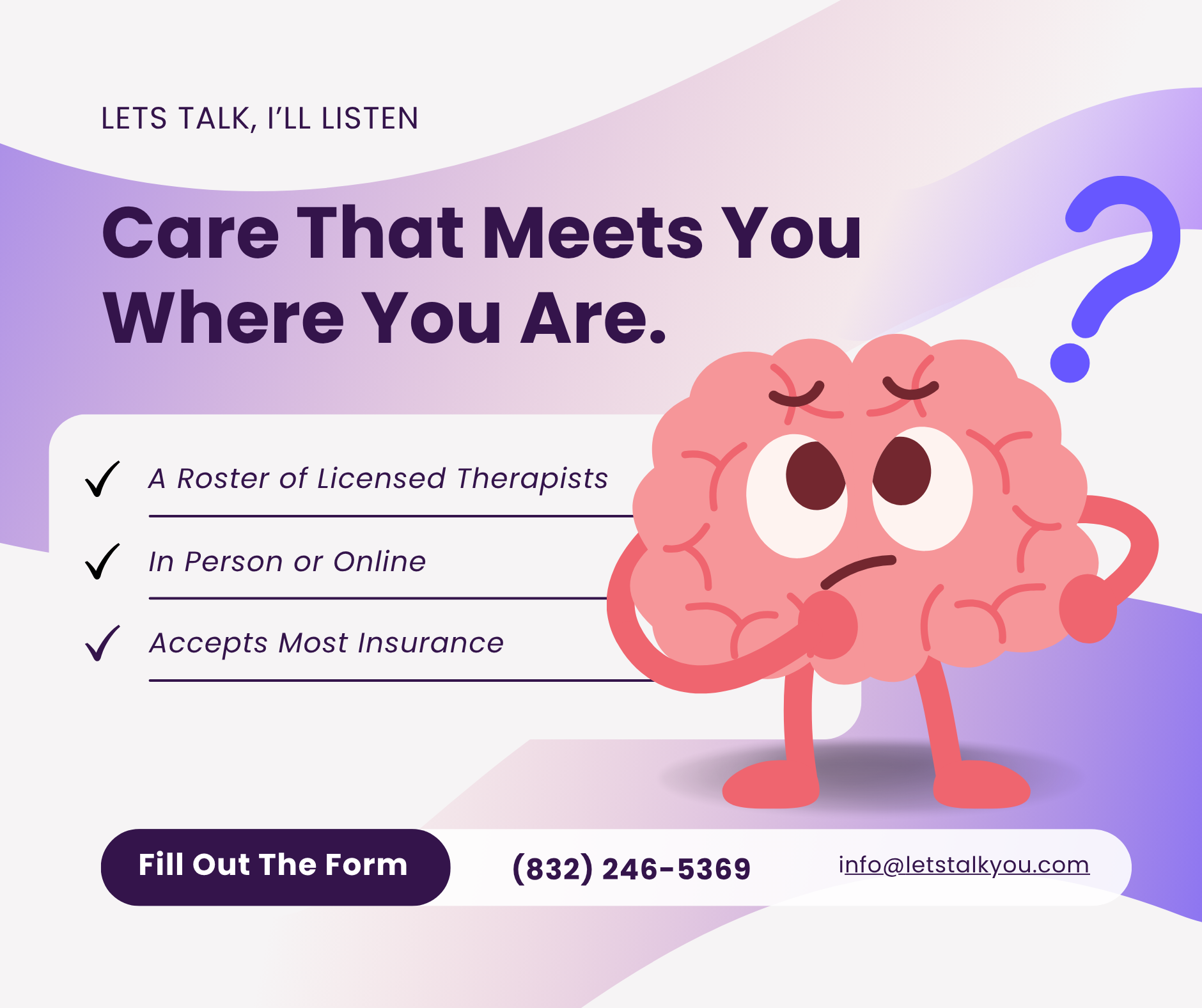 Let's Talk, I'll Listen Counseling Services Therapist & Counselor ad creative