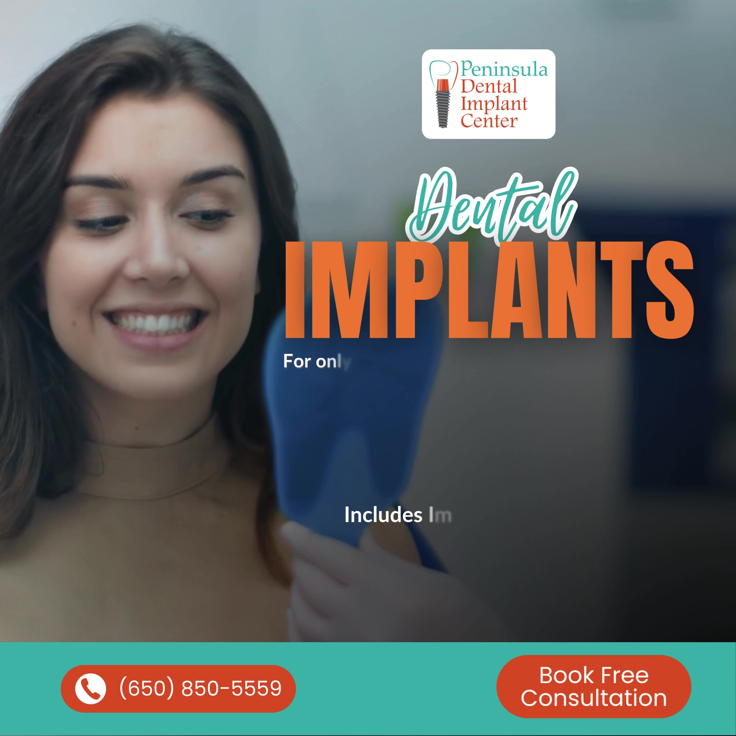 Peninsula Dental Implant Center Implant Dentist ad creative