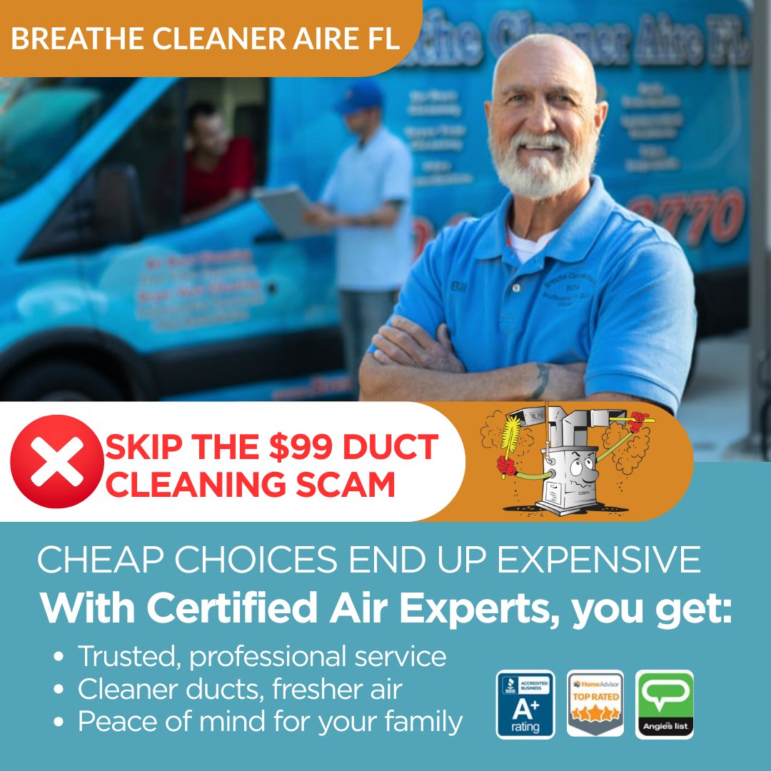 Breathe Cleaner Aire FL HVAC ad creative