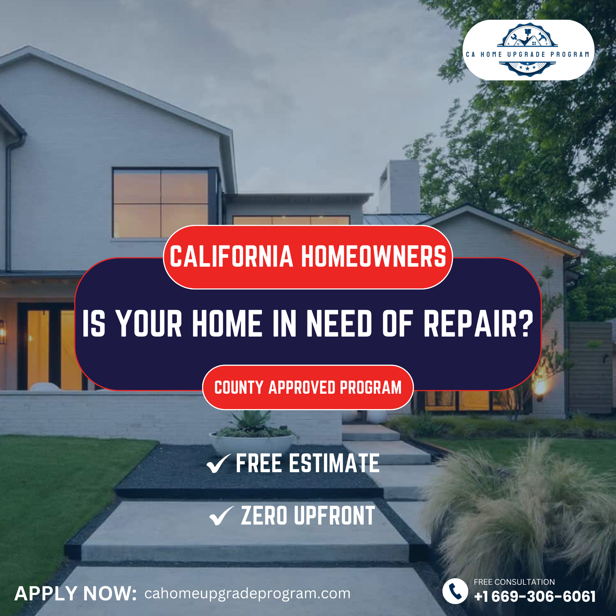 CA Home Upgrade Program Roofing ad creative