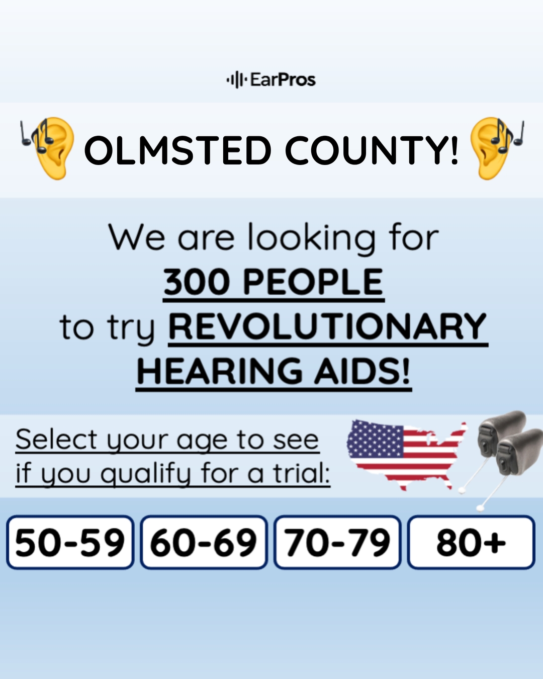 EarPros United States Hearing / Audiology ad creative