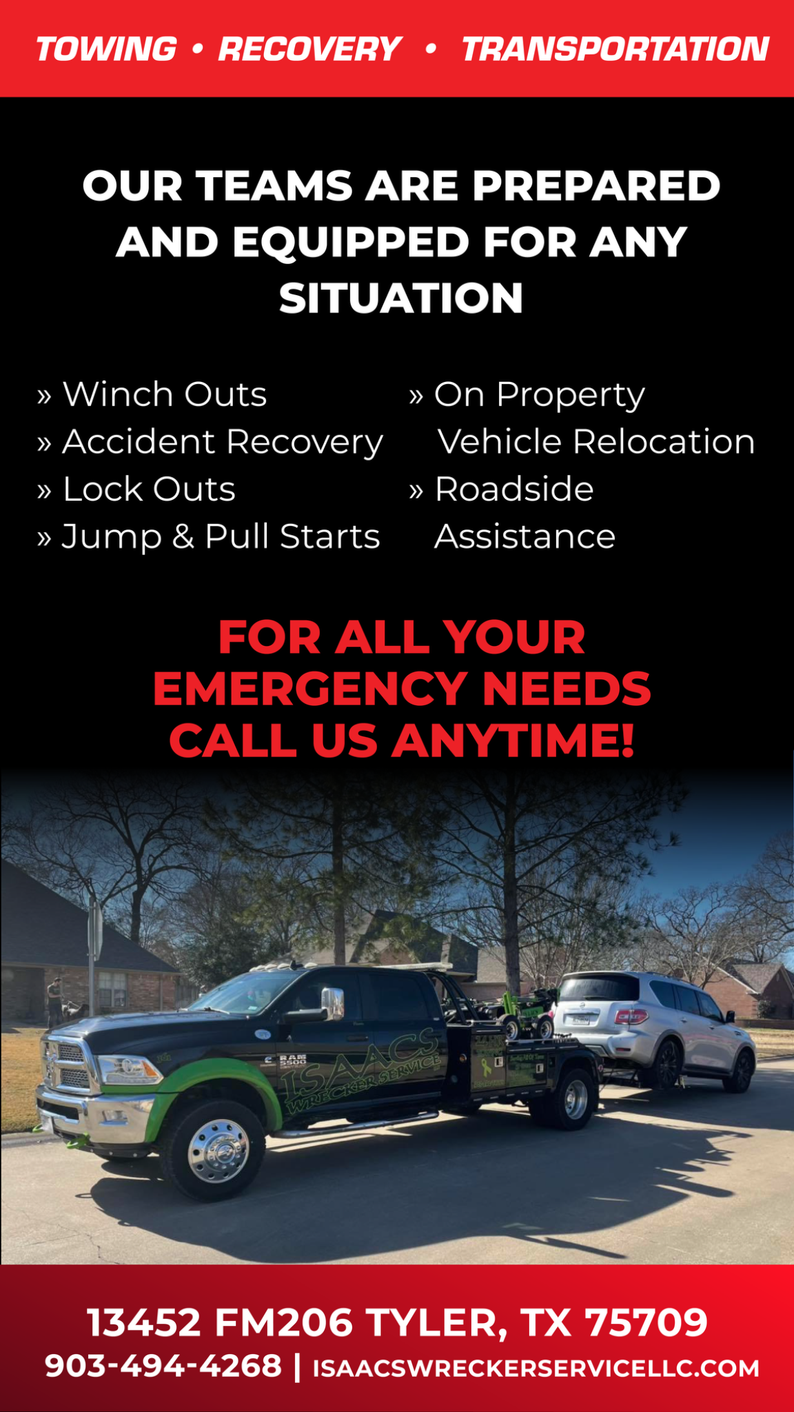 Roadside Trouble? Call Isaac's Wrecker Service
