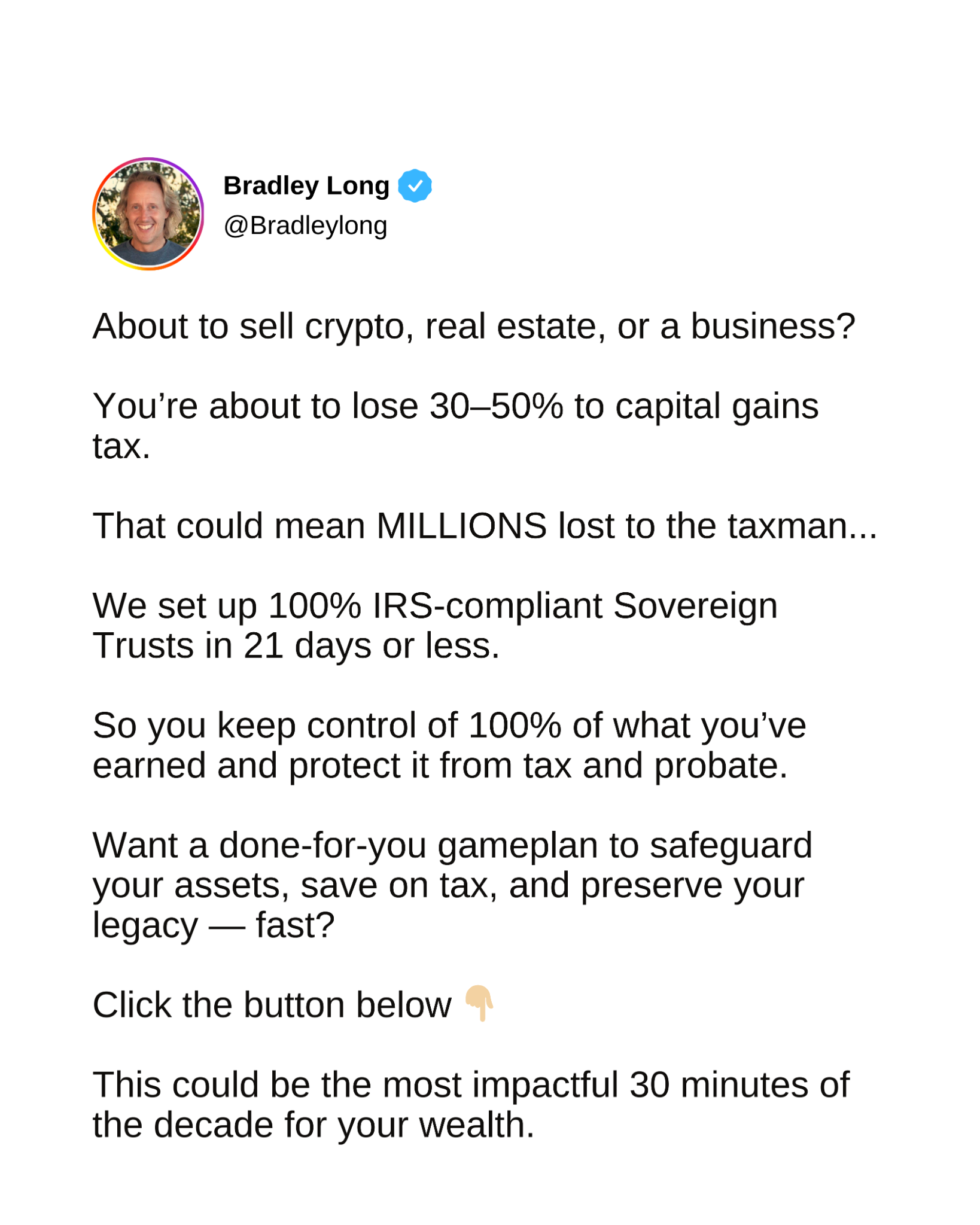 Sovereign Revolution Estate Planning ad creative