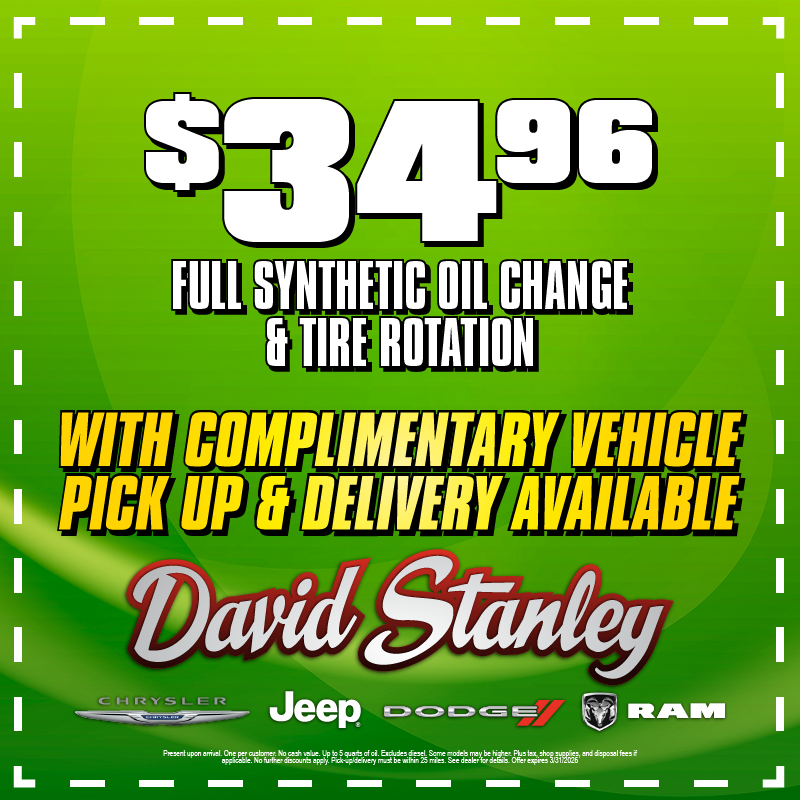 David Stanley Chrysler Jeep Dodge Auto Dealer ad creative
