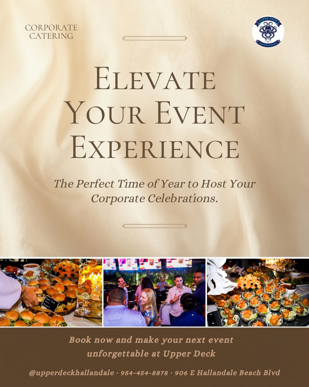 Upper Deck Sports Bar and Grille Catering ad creative