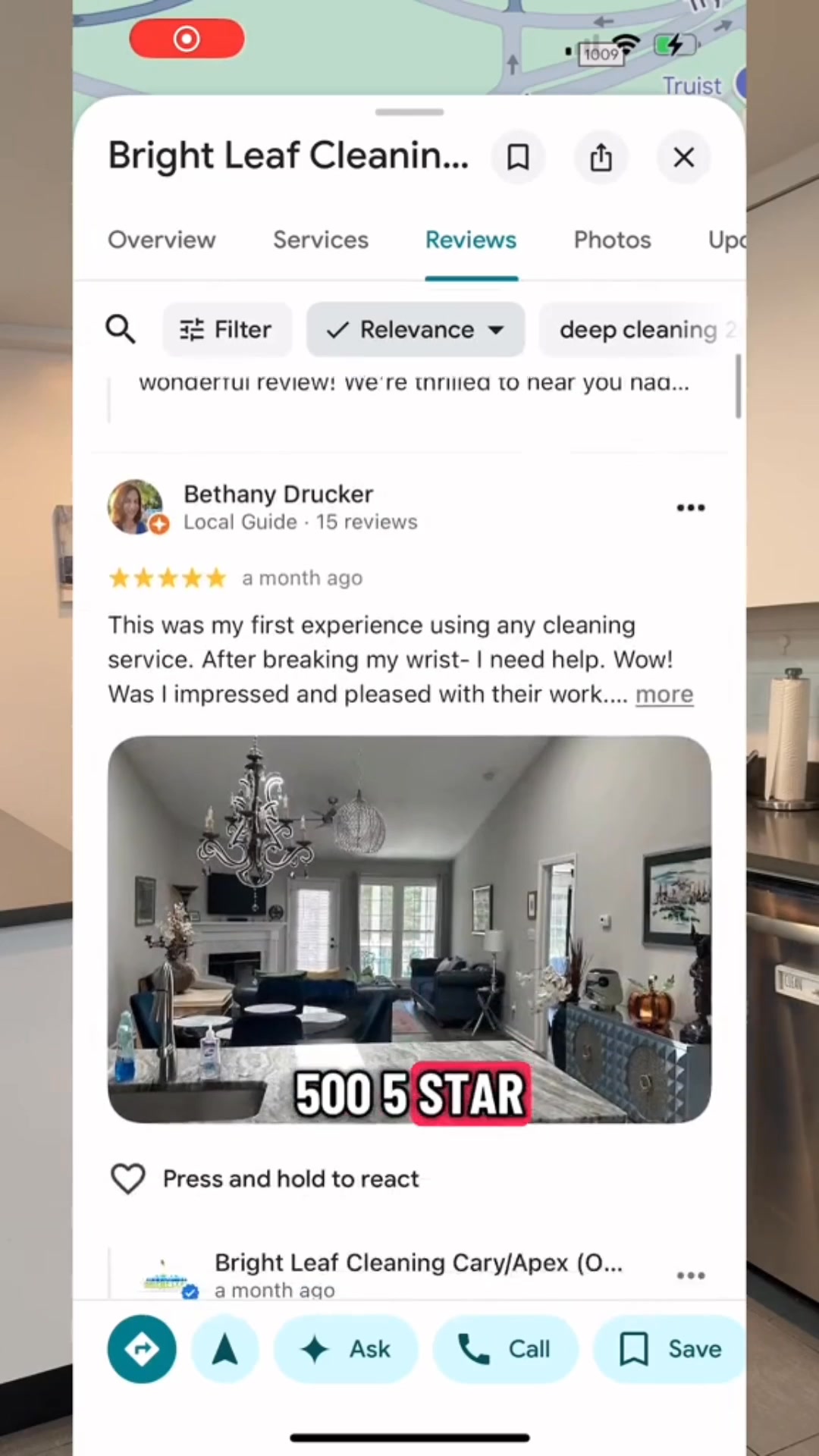 Bright Leaf Cleaning House Cleaning ad creative