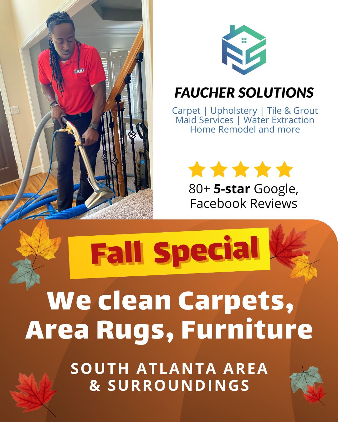 Faucher Solutions Carpet Cleaning ad creative