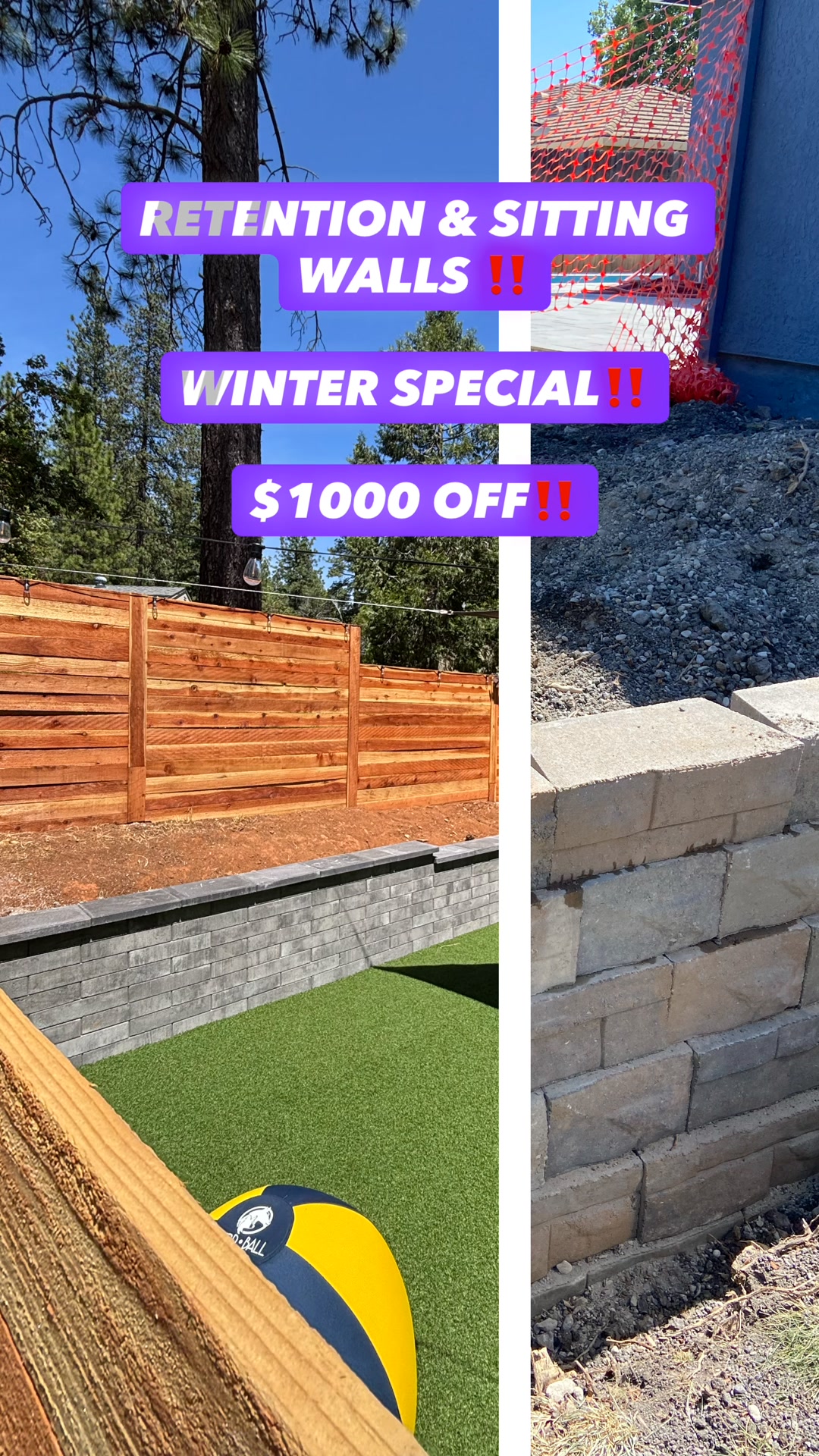 $1000 OFF Retaining Wall Install - 3 Spots Left‼️