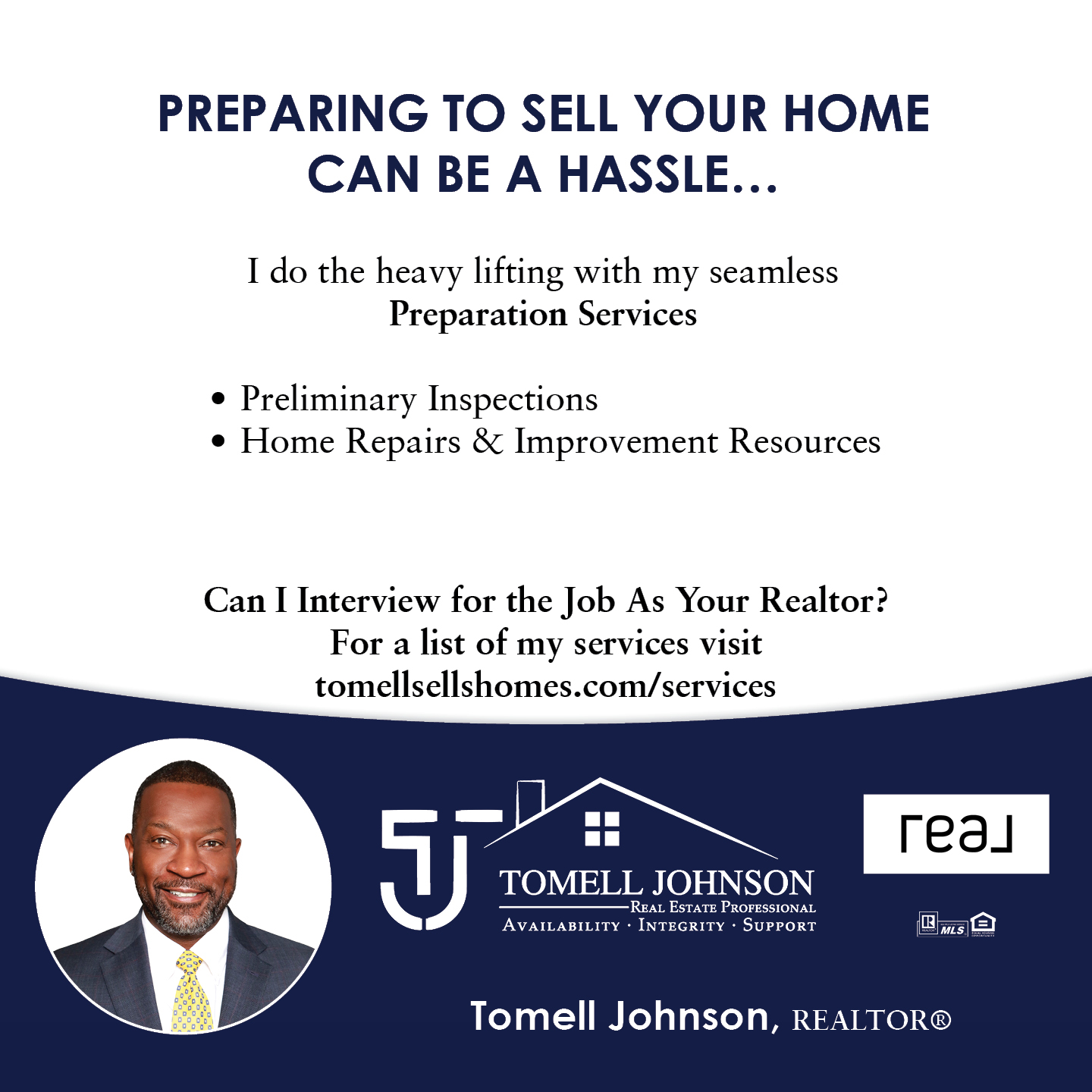 Tomell Johnson, Real Broker Real Estate Agent ad creative
