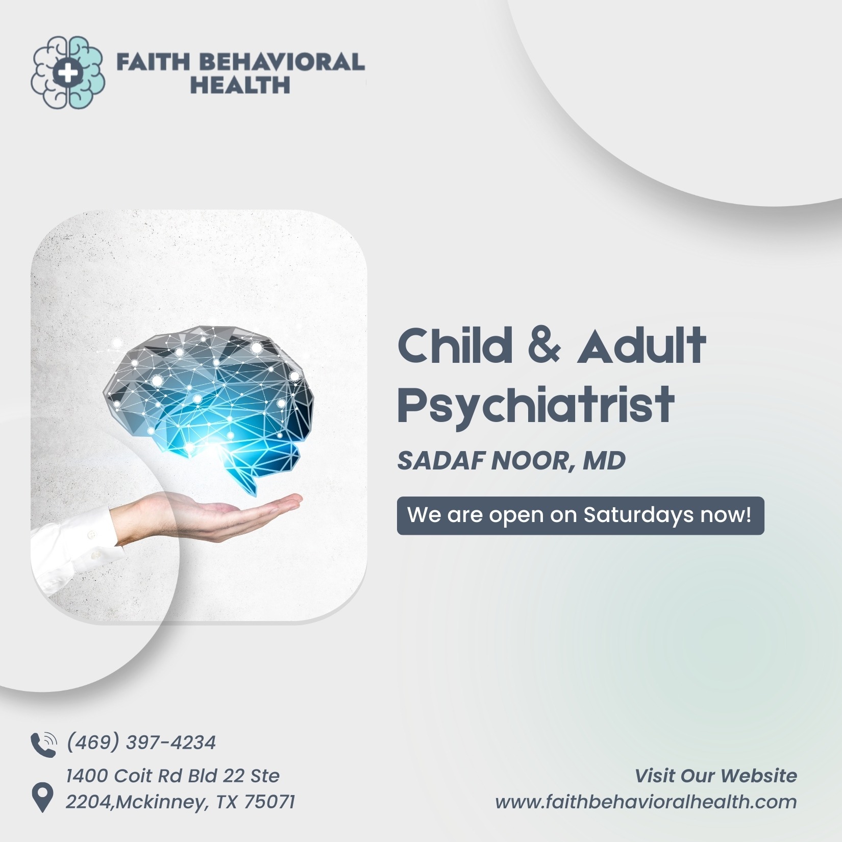 Faith Behavioral Health Psychiatrist ad creative