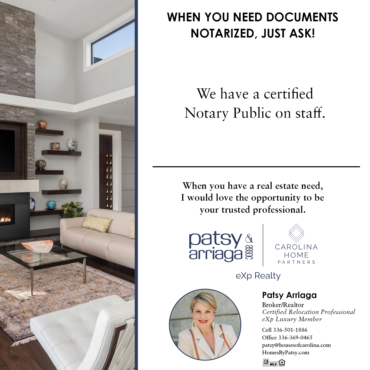 Patsy Arriaga & Assoc brokered by EXP Realty Real Estate Agent ad creative