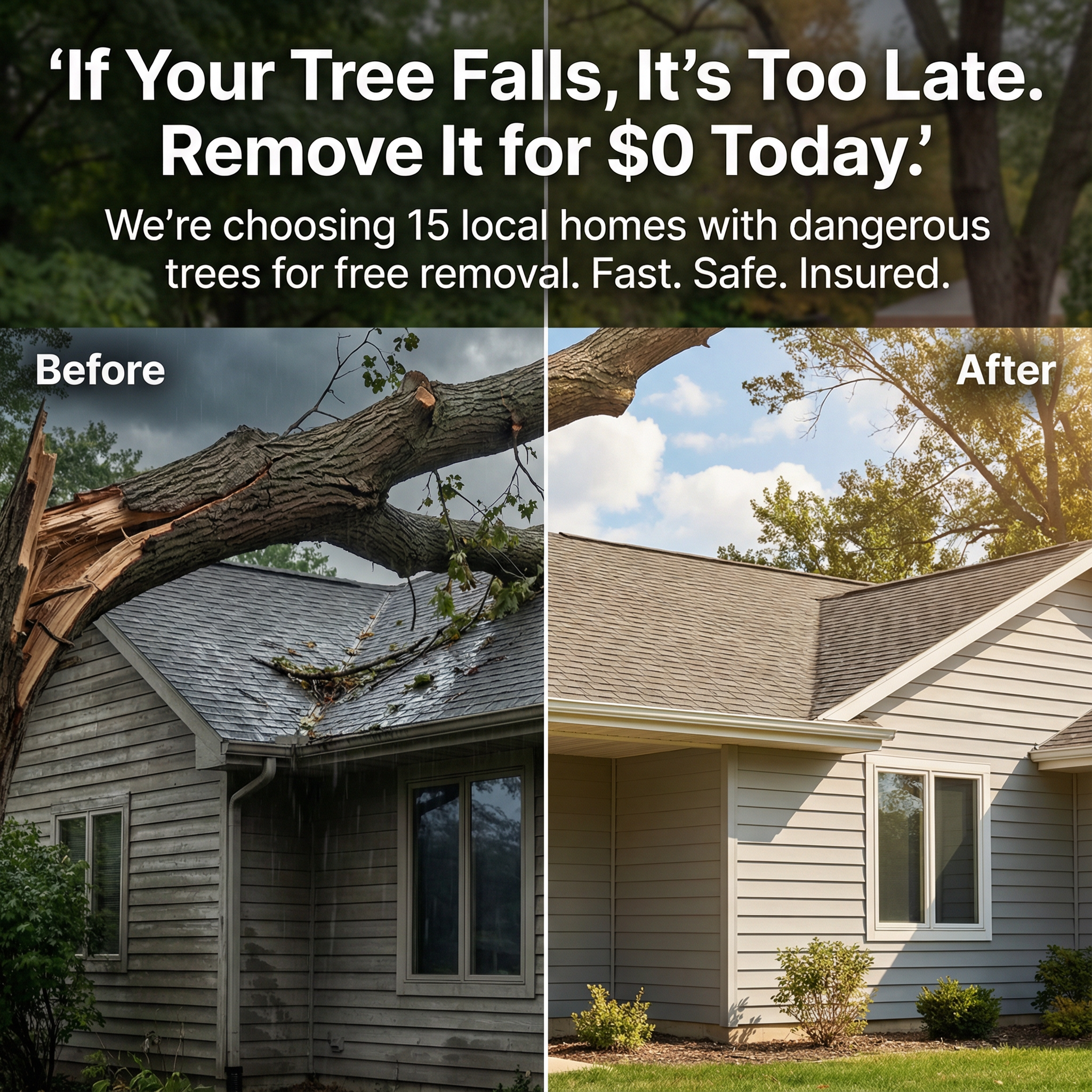 Pure Home Renewables Tree Service ad creative
