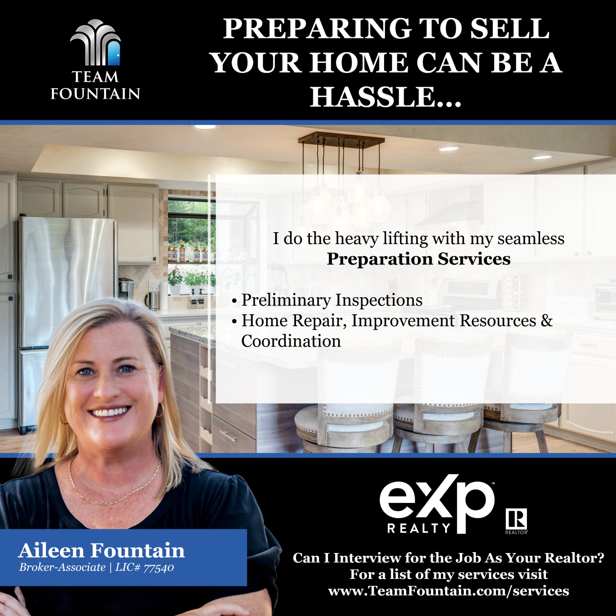 Team Fountain eXp Realty Real Estate Agent ad creative