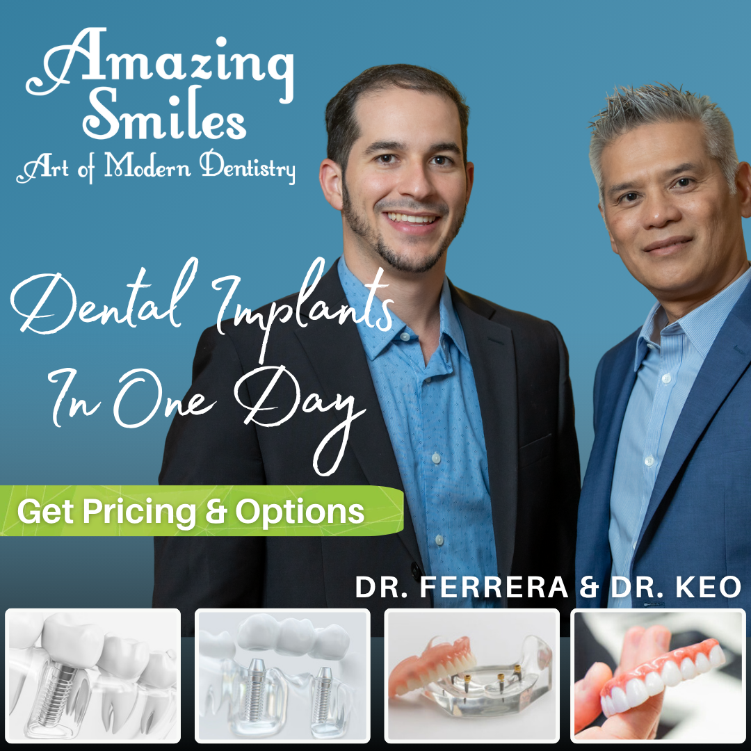 Keo and Ferrera Amazing Smiles Implant Dentist ad creative