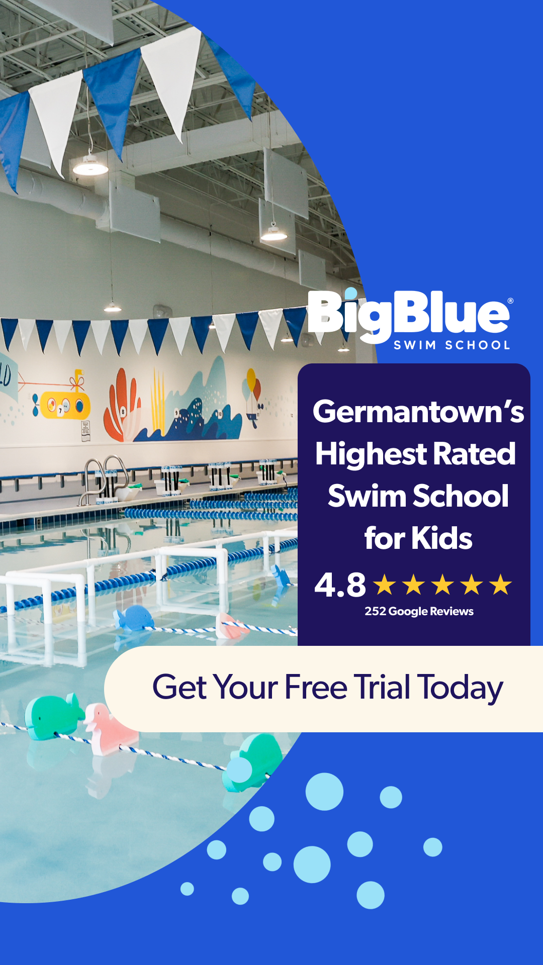 Big Blue Swim School Gym ad creative
