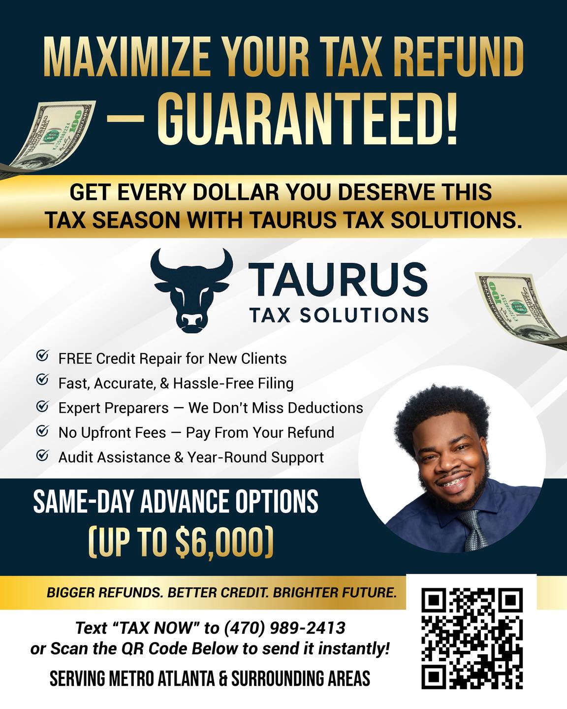 Taurus Tax Solutions Tax Preparer ad creative