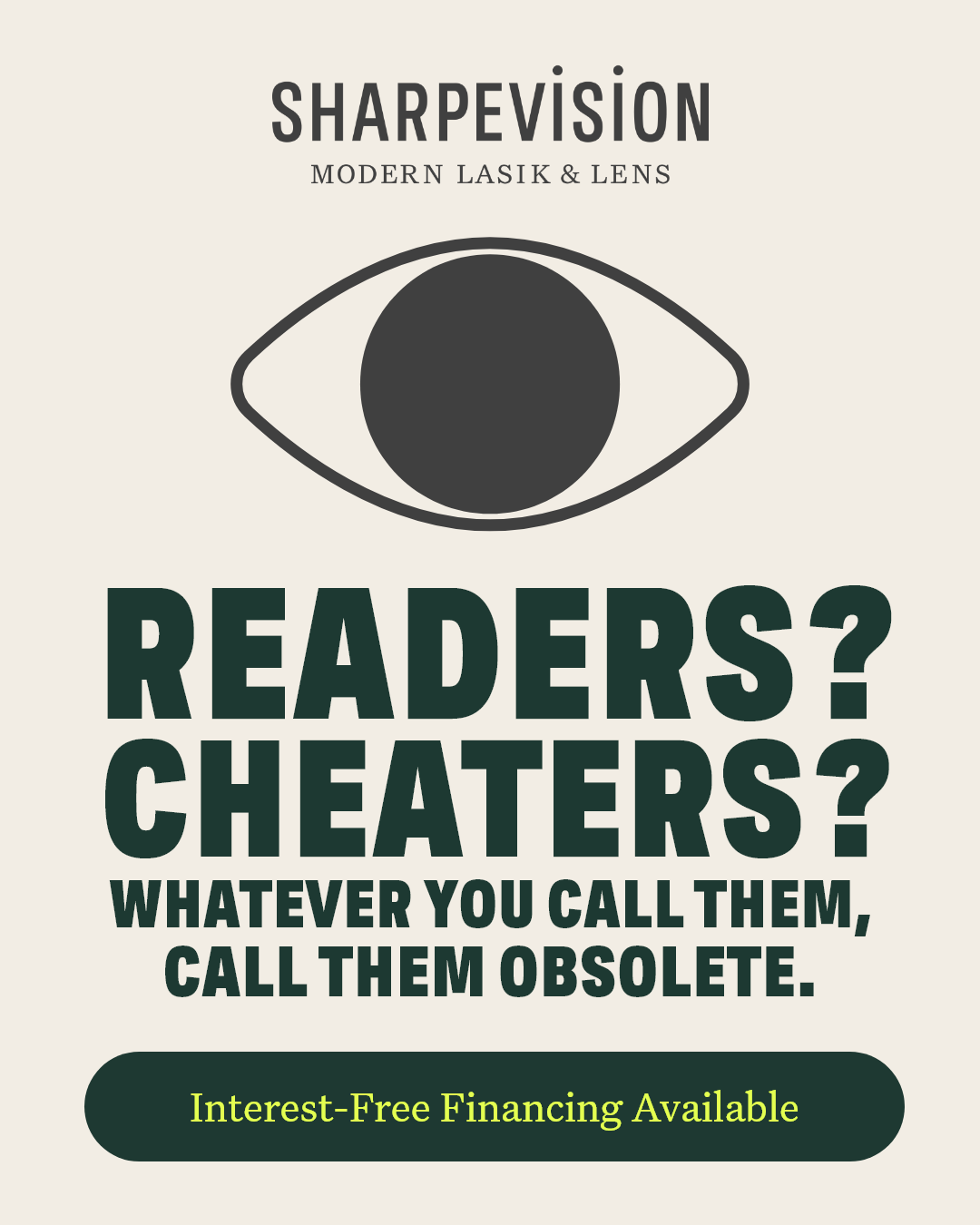 SharpeVision MODERN LASIK Dermatologist ad creative