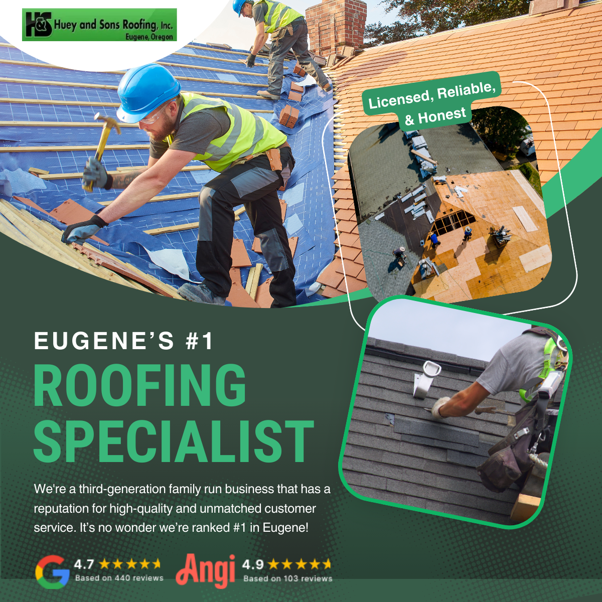 Huey and Sons Roofing Roofing ad creative