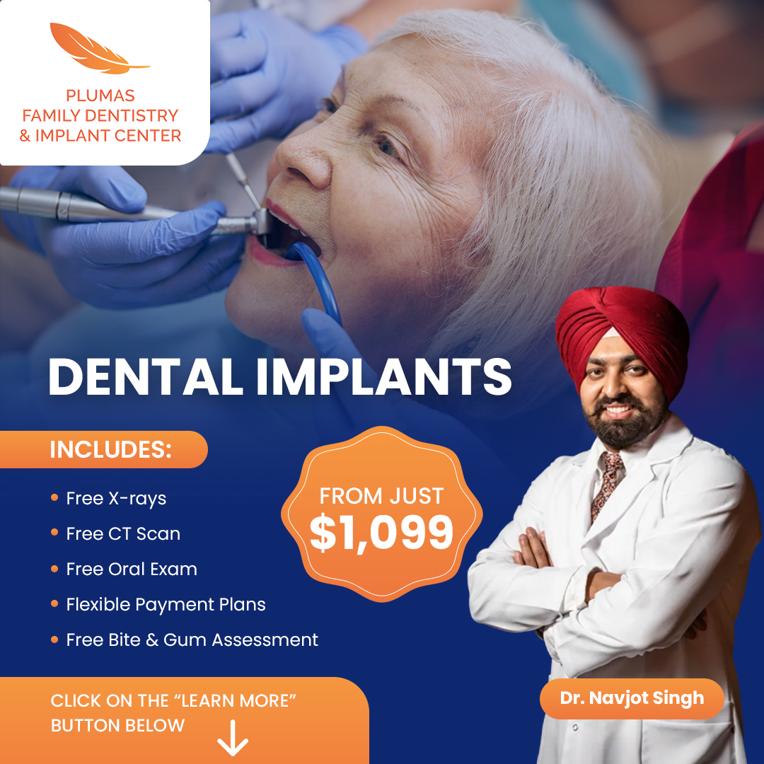Plumas Family Dentistry & Implant Center Implant Dentist ad creative