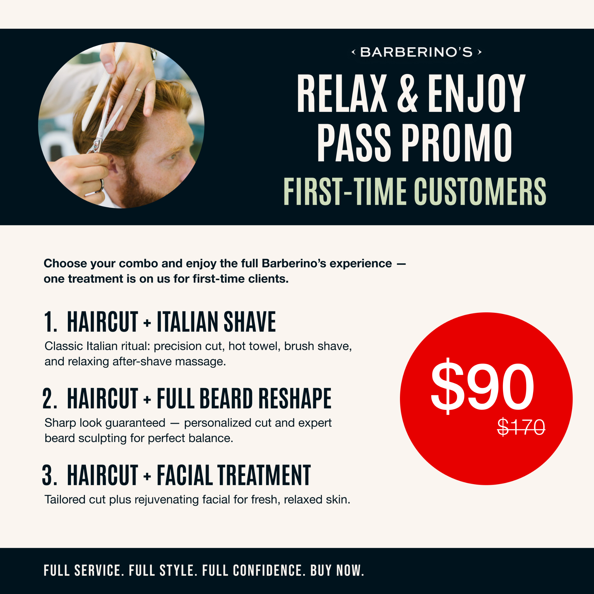 Barberino's Barber Shop ad creative