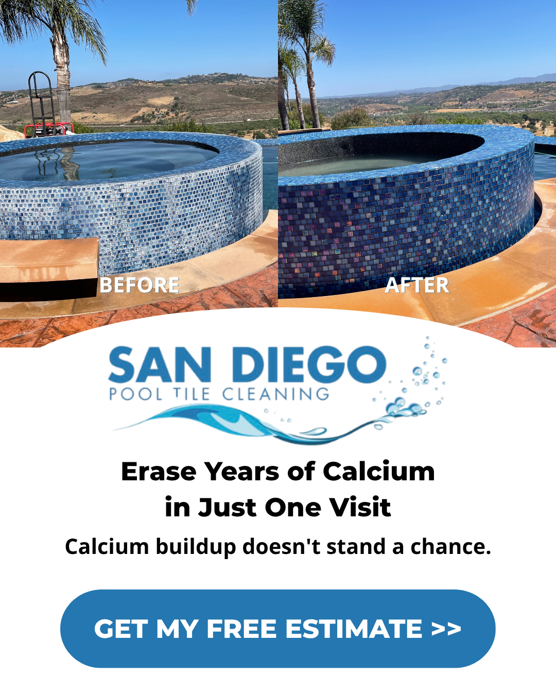 San Diego Pool Tile Cleaning Pool Service ad creative