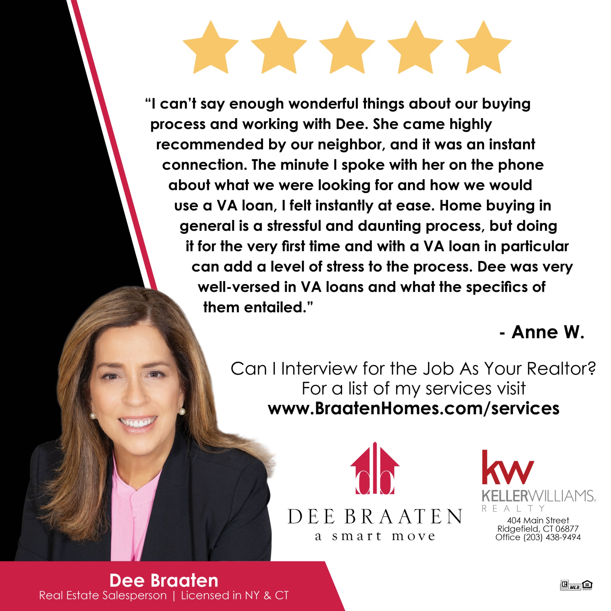 Dee Braaten CT and NY at Keller Williams Realty Real Estate Agent ad creative