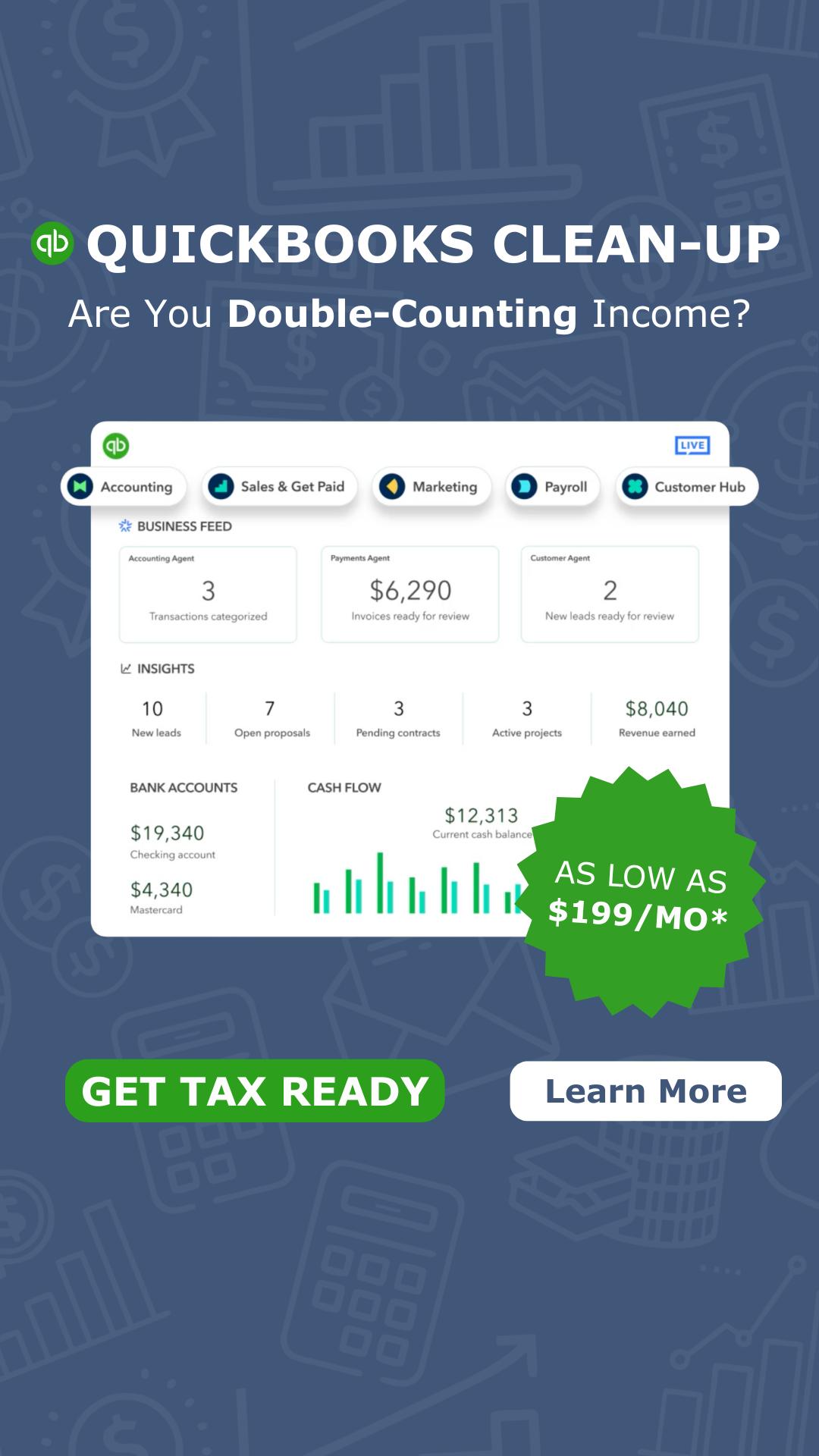 QuickBooks Clean-Up ($199/mo)