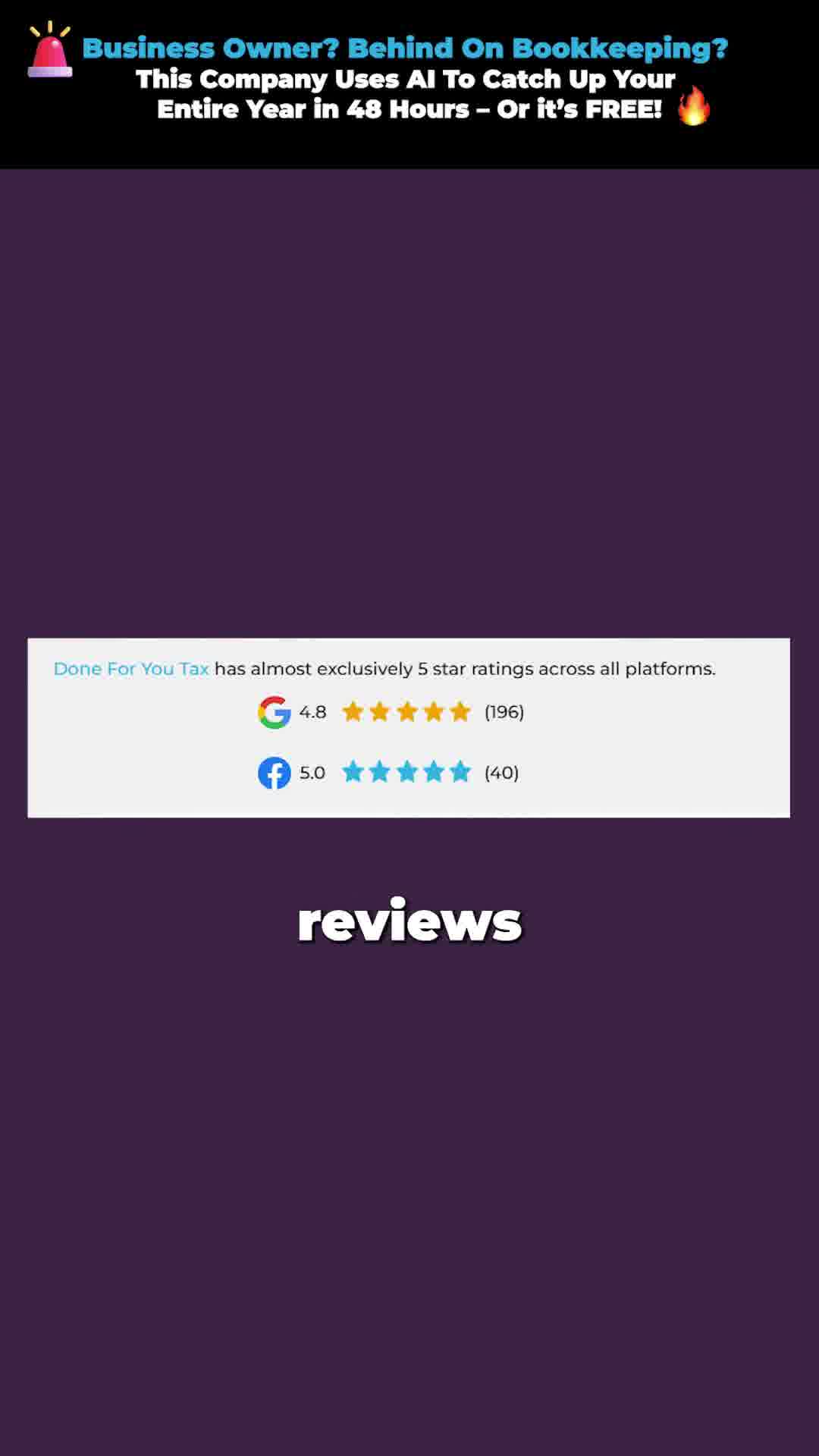 Done For You Tax Bookkeeper ad creative