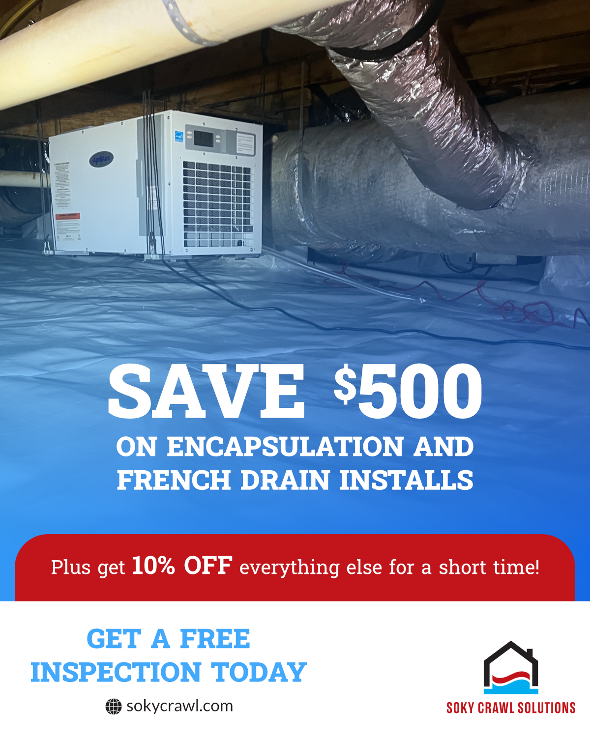 SOKY Crawl Solutions Water Damage Restoration ad creative