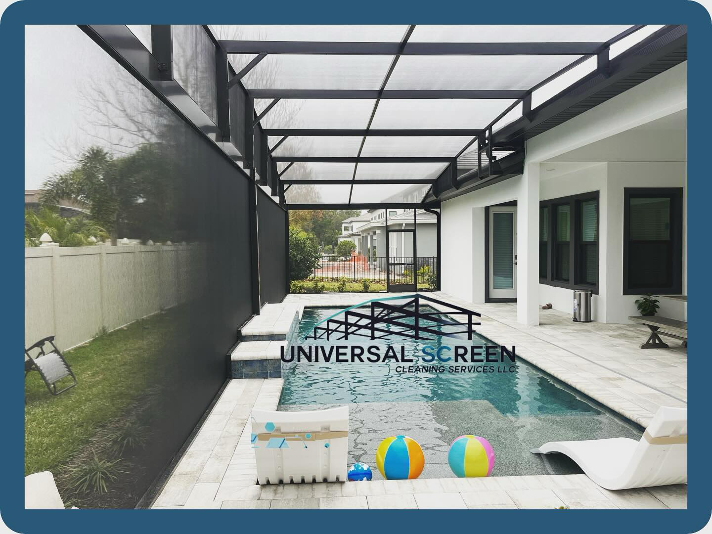 Screen enclosure - fence- pavers-