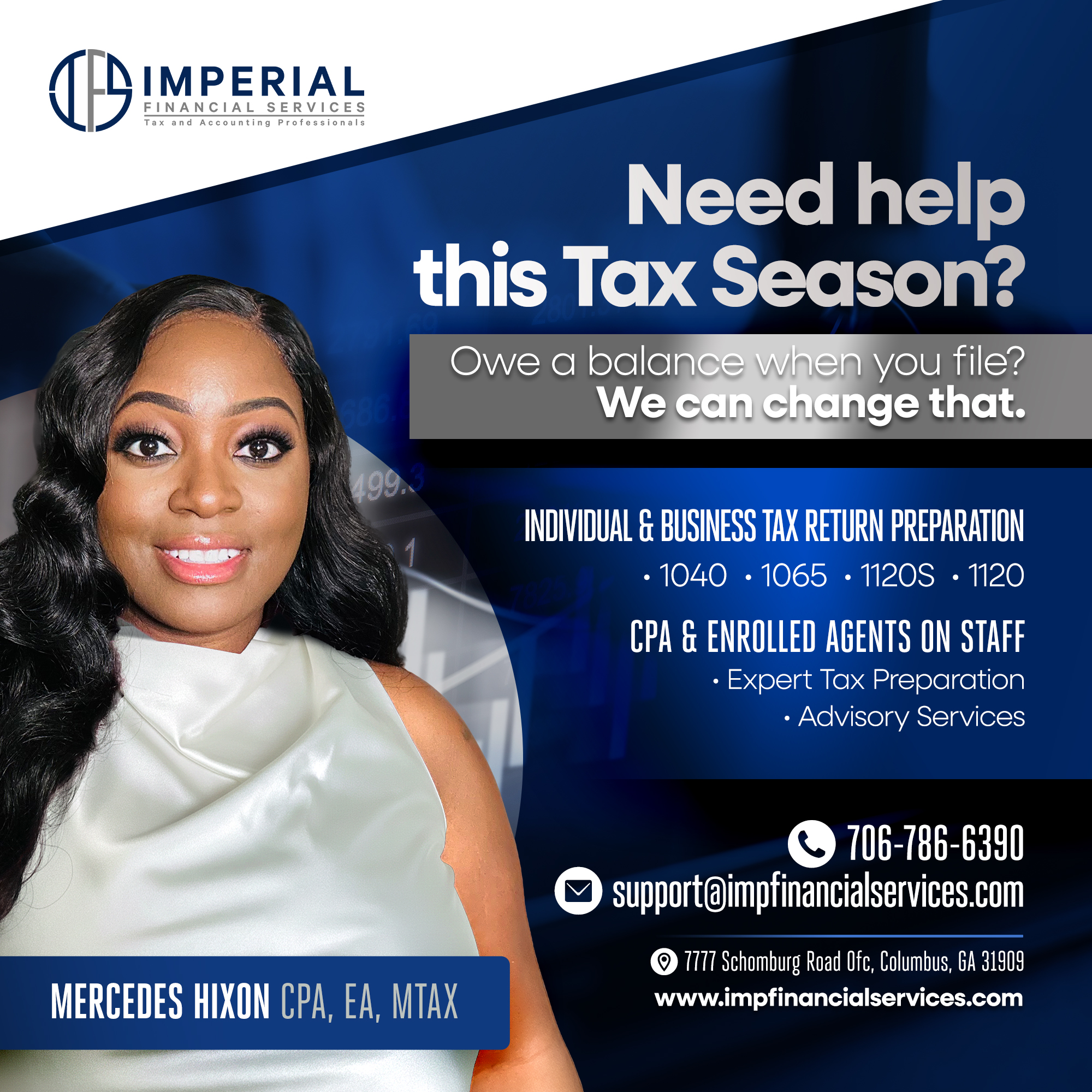 Imperial Financial Services Tax Preparer ad creative