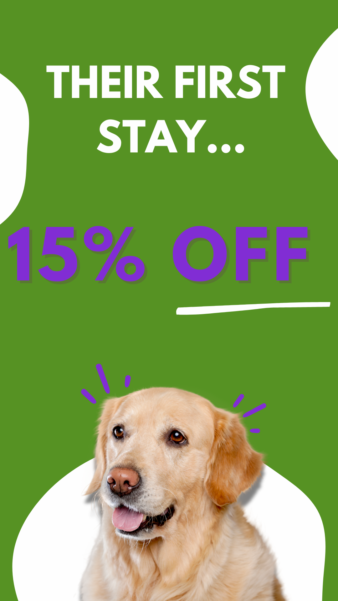 📞 15% Off Your Dog’s First Boarding Stay 🎉