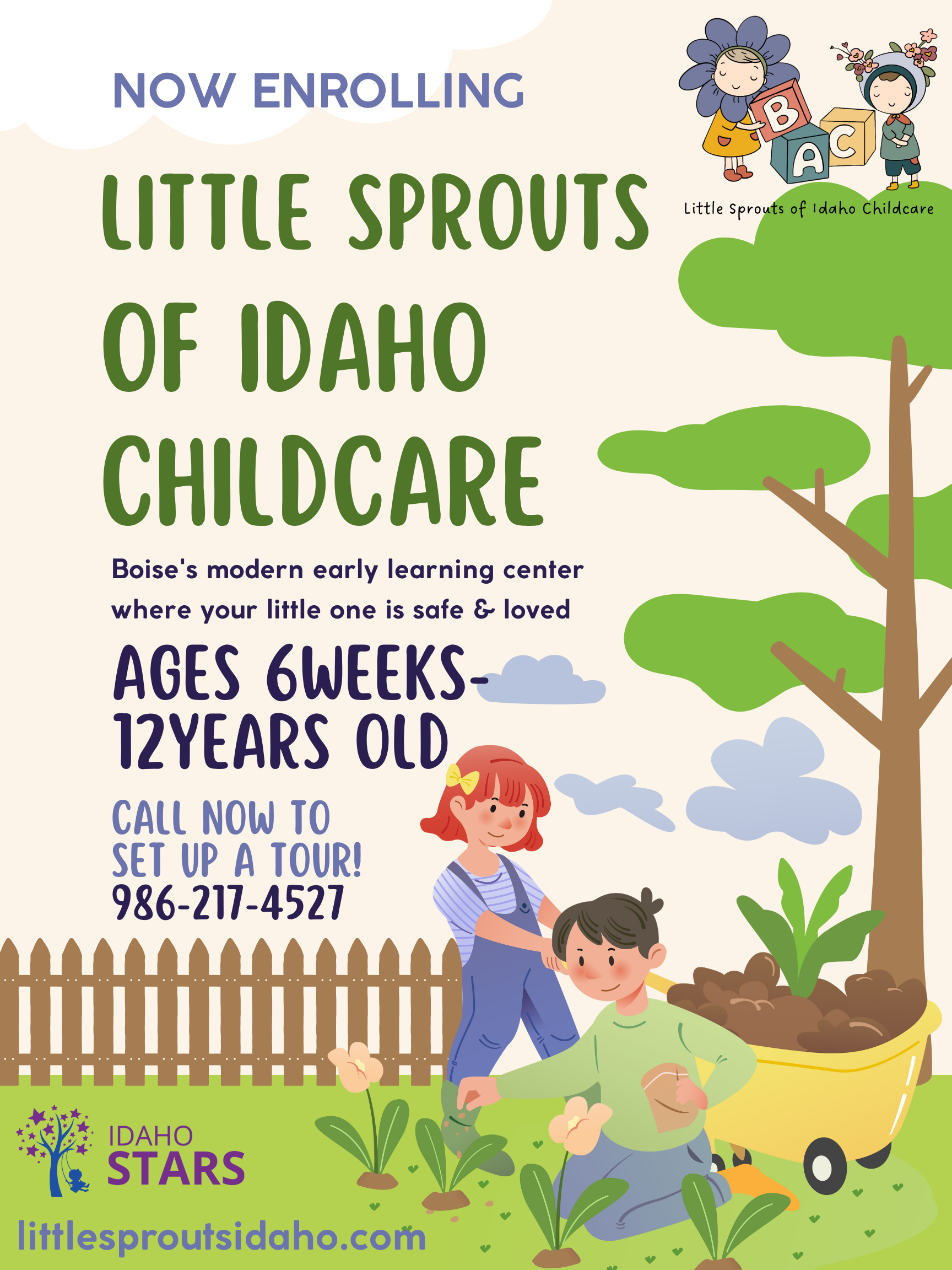 Little Sprouts of Idaho Preschool ad creative