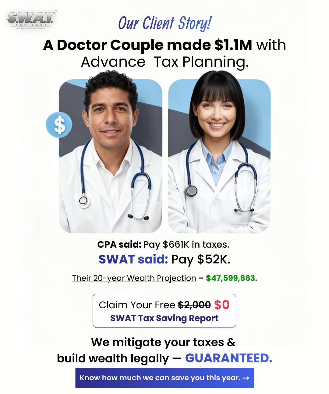 SWAT Advisors Tax Preparer ad creative