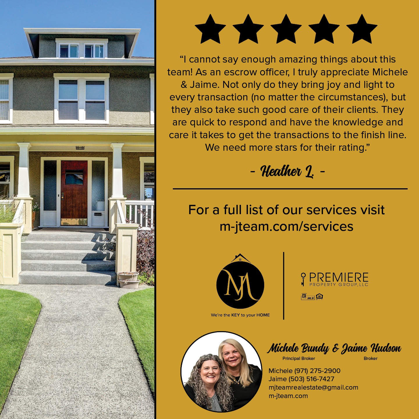 Michele & Jaime Team, Realtors - Premiere Property Group LLC Real Estate Agent ad creative