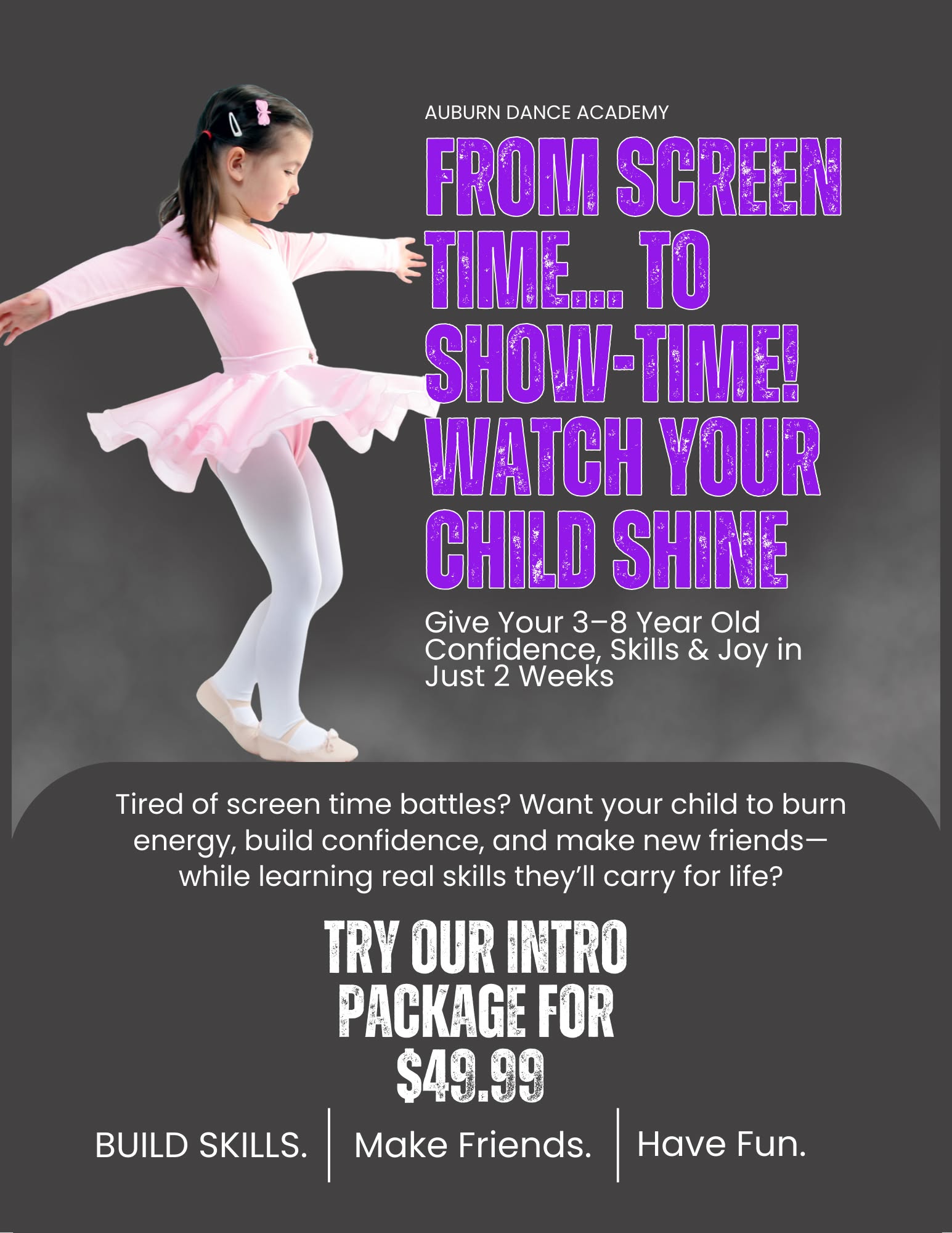 Auburn Dance Academy Dance Studio ad creative