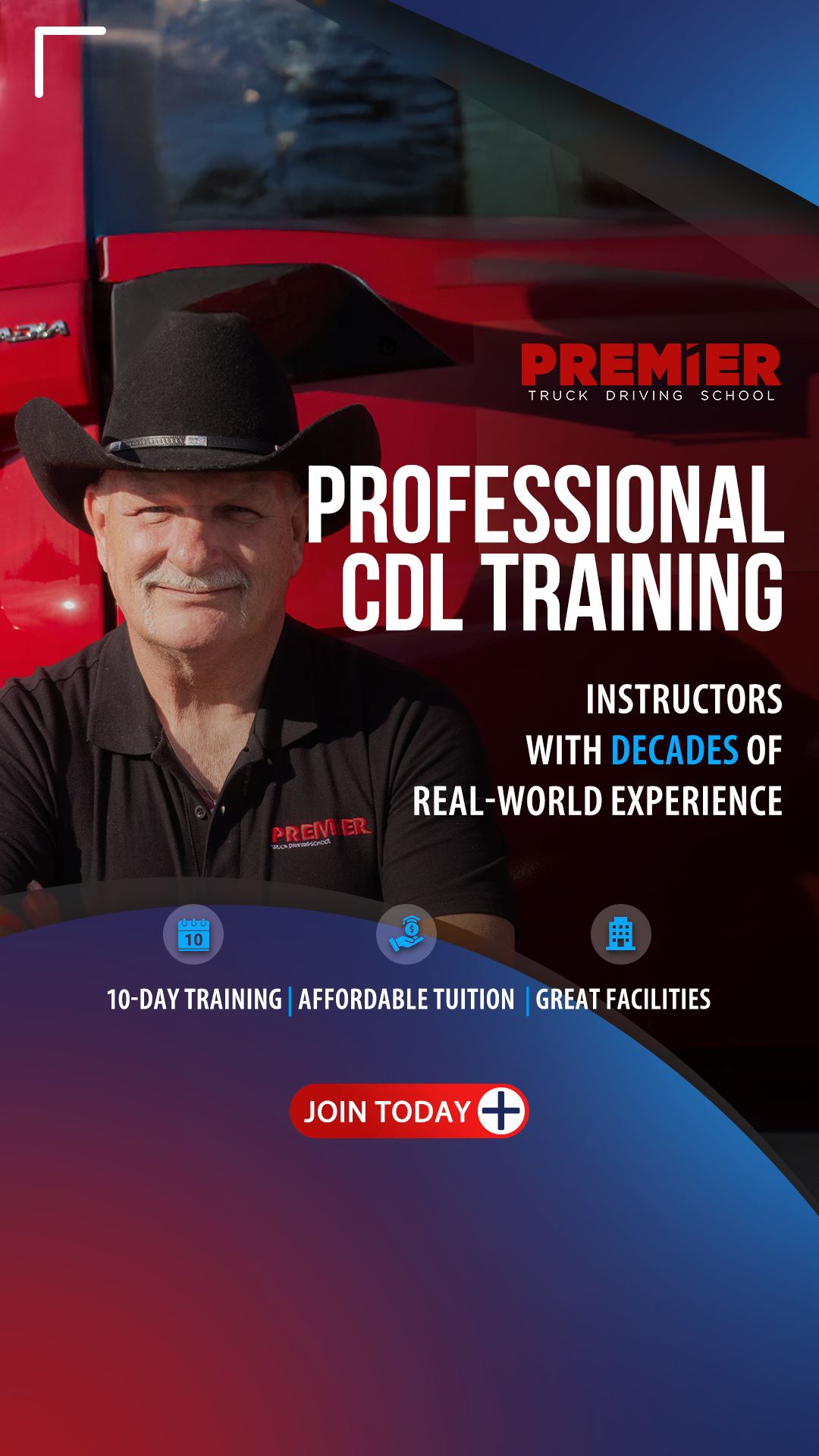 Premier Truck Driving School Driving School ad creative