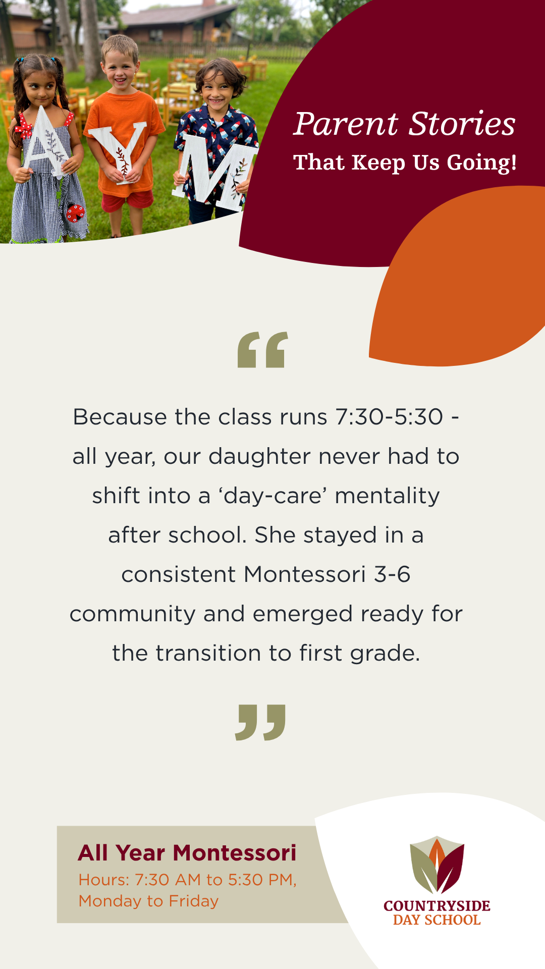 Countryside Day School Preschool ad creative