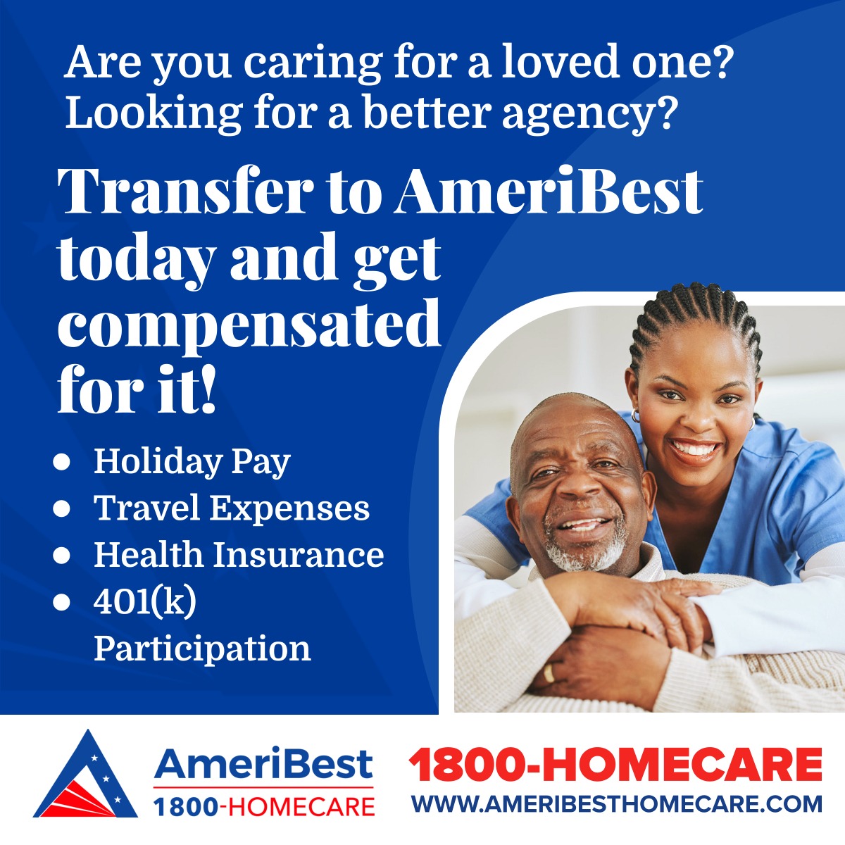 AmeriBest Home Care: 1800-HOMECARE Home Health Care ad creative