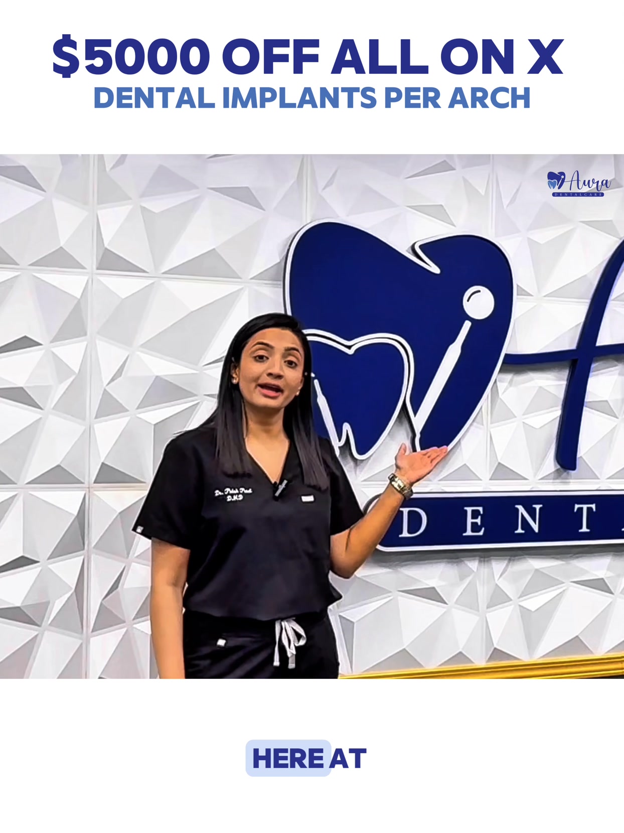 Aura Dental Care Implant Dentist ad creative